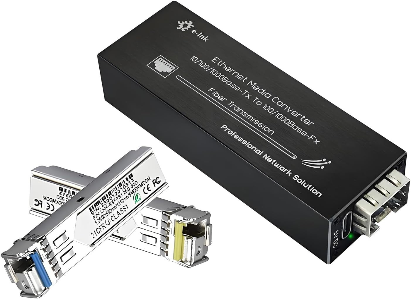 Micro Mini Gigabit Fiber Media Converter, 10/100/1000Mbps Ethernet IP Copper to