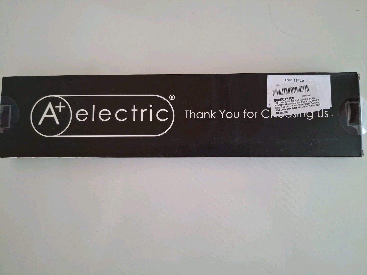 NEW A+ Electric Cord Cover Cable Raceway On-Wall Cable Management White Kit 104"