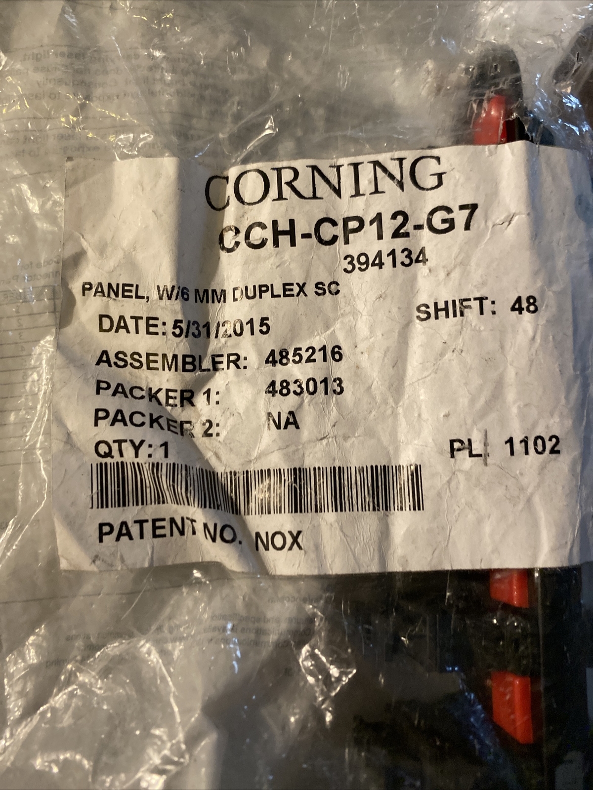Corning CCH-CP12-G7 Panel SC Multimode Duplex 12 Fiber OM2 50 um