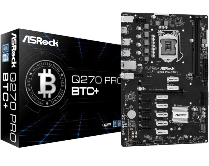 New in Box- ASRock Q270 PRO BTC+ Motherboard Intel 1151 ATX DDR4