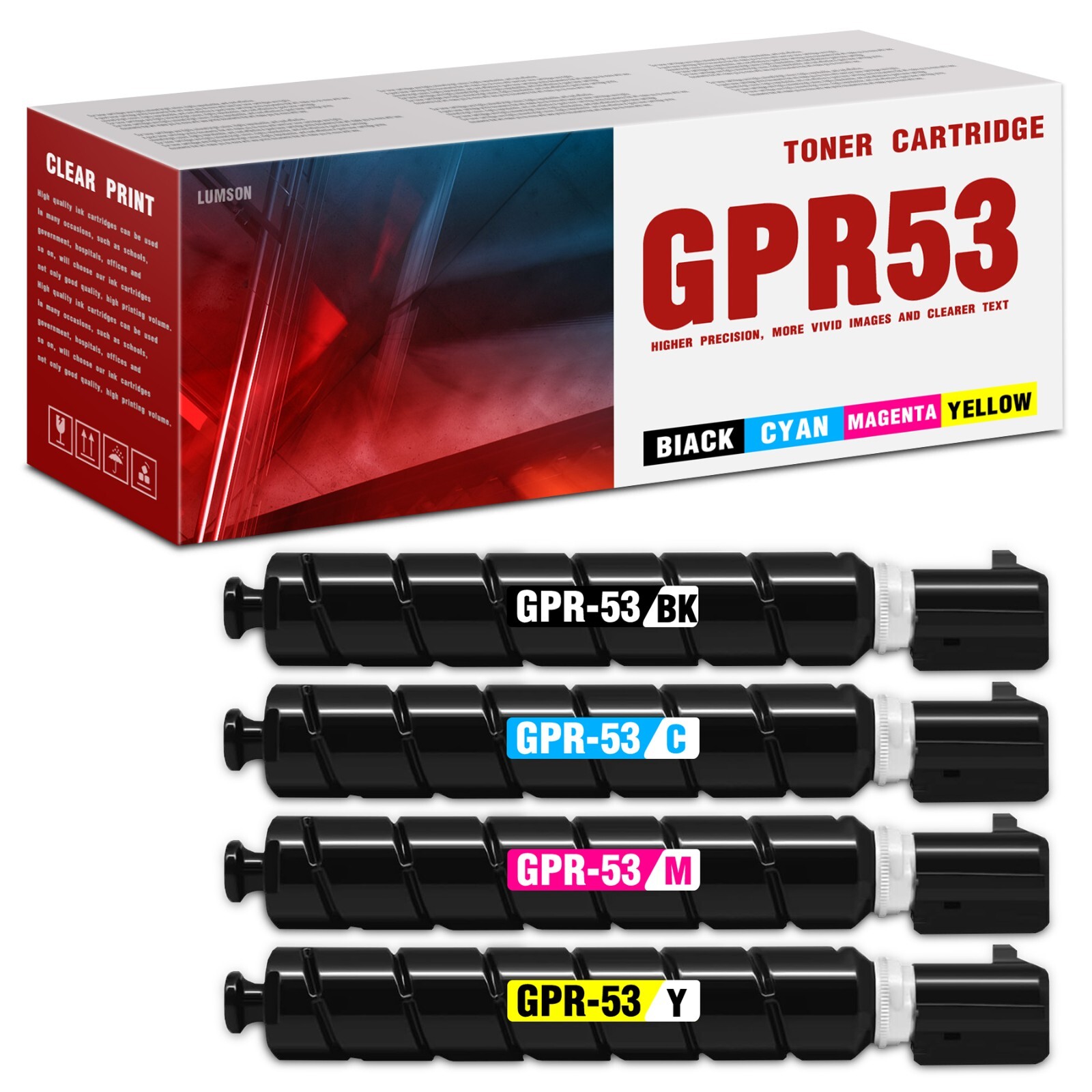 4PK GPR-53 Toner Replacement for Canon GPR53BK GPR-53C GPR-53M GPR-53Y C3325