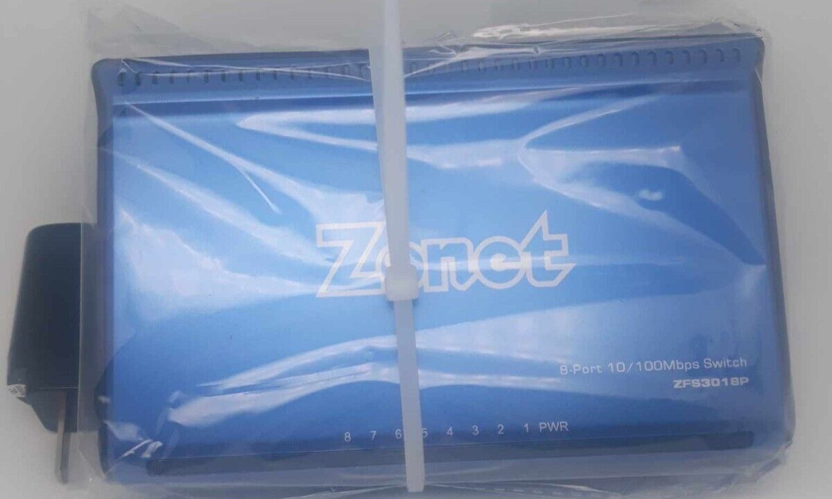 Zonet Model ZFS3018P 8 Ports 10/100Mbps Fast Ethernet Switch with Power Supply