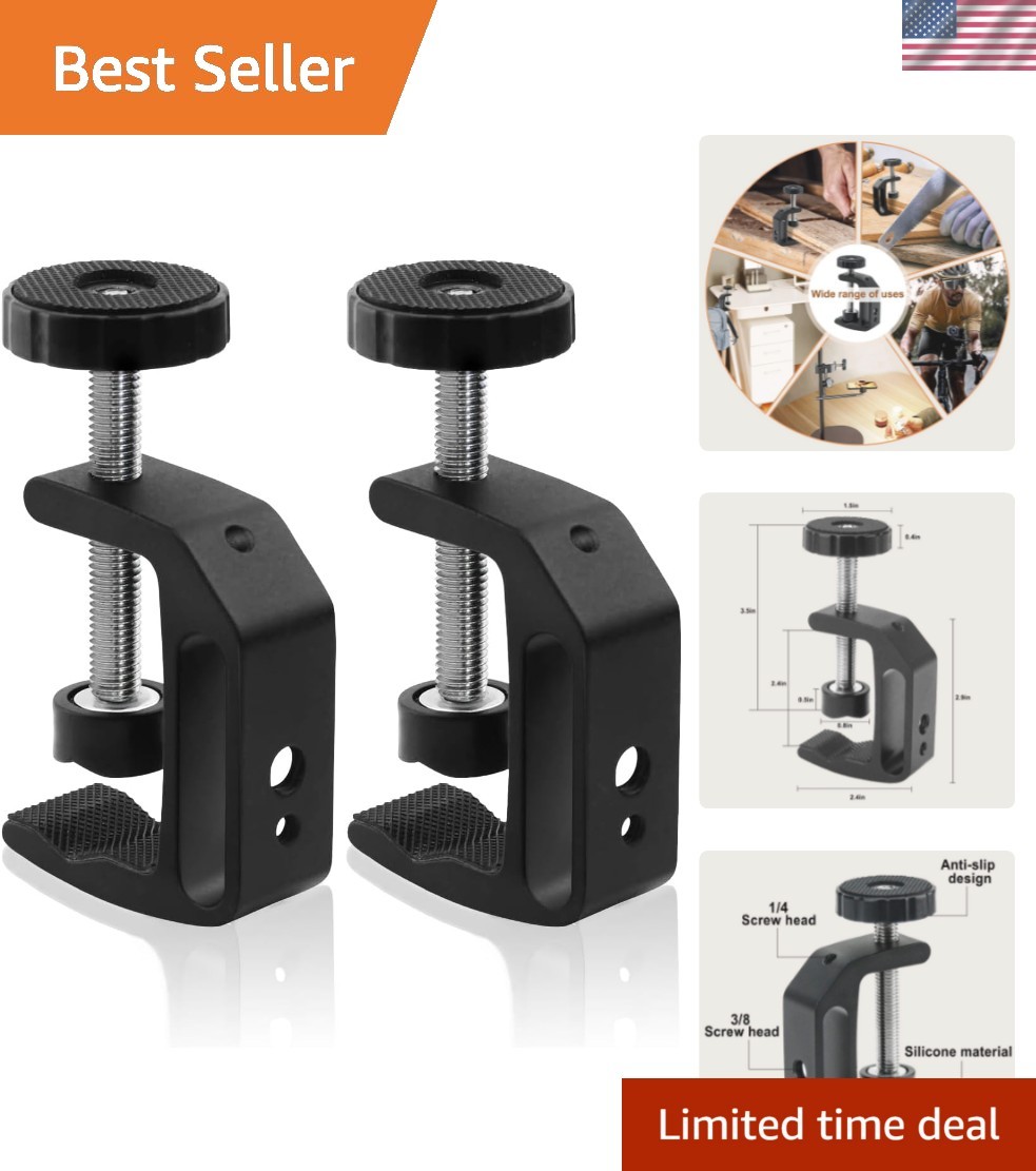Versatile 2-Piece Adjustable C-Clamp Set for Woodworking & Crafting Excellence