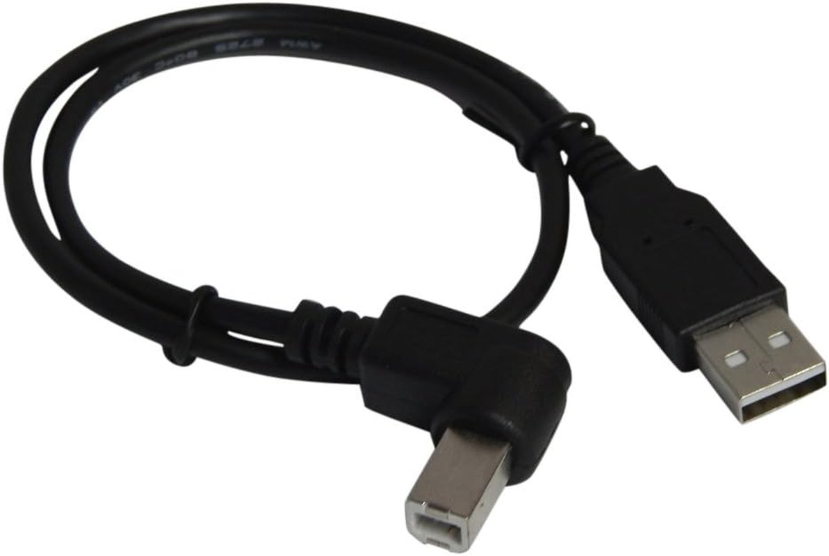 18 Inch USB 2.0 Right Angle Printer/Scanner Cable
