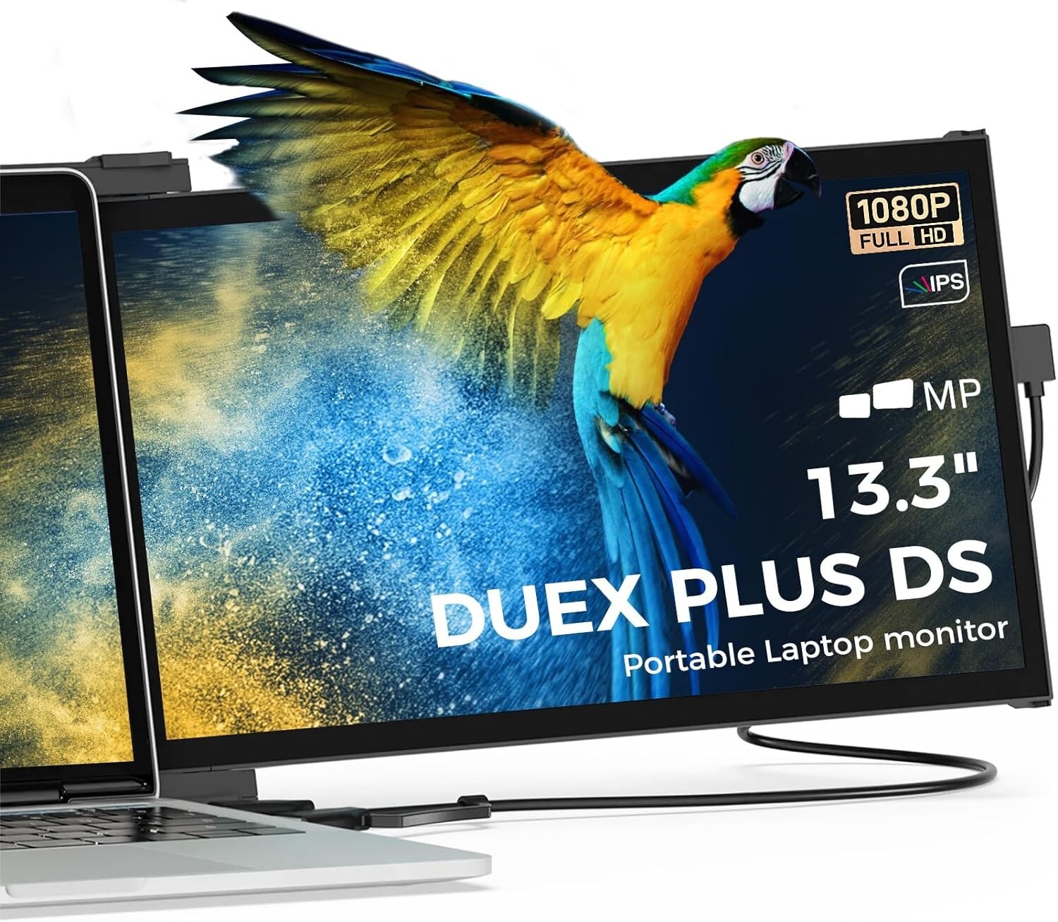 Duex Plus DS Mobile Pixels Portable Monitor for Laptop, 13.3" FHD IPS 1080P