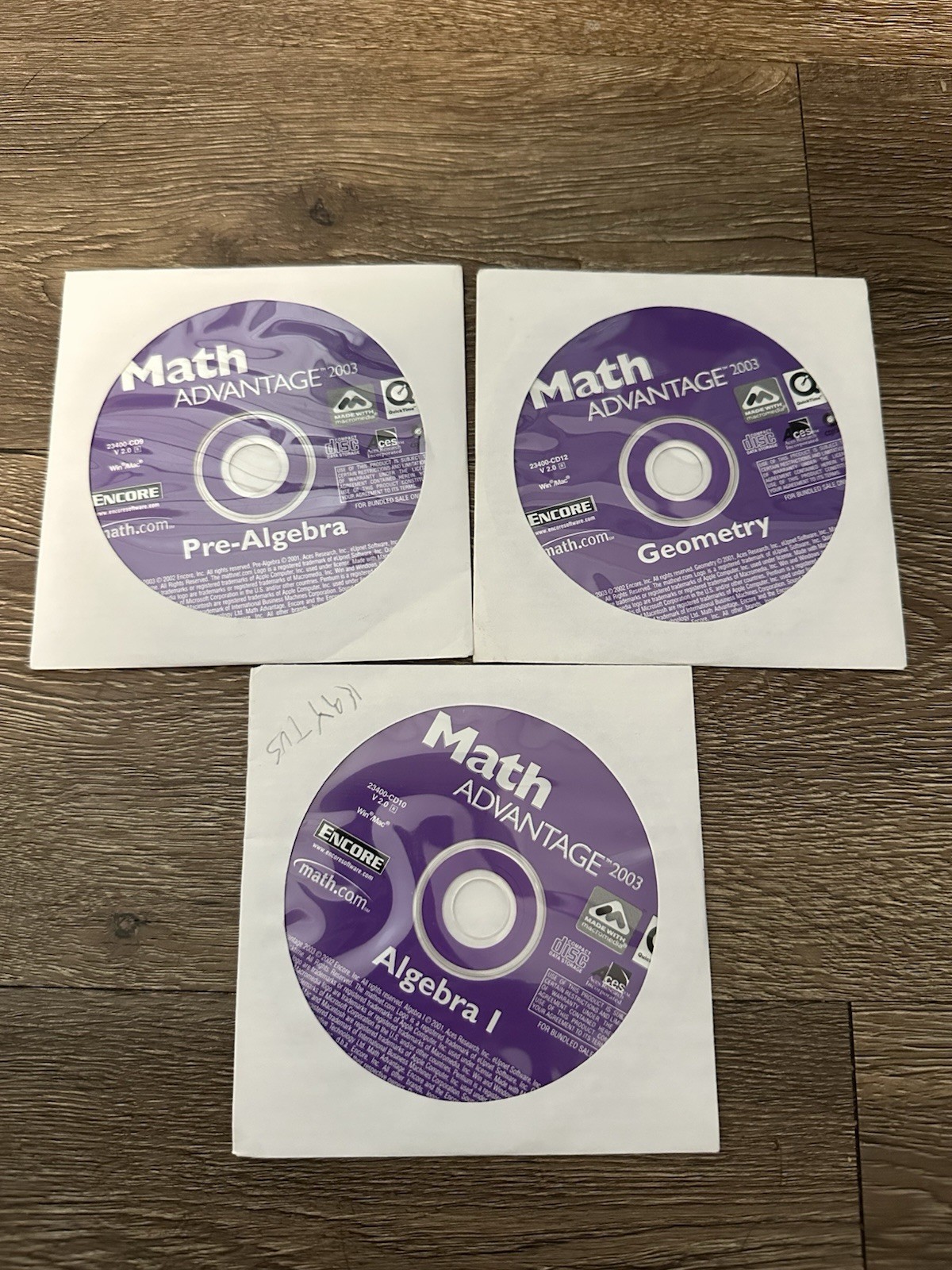 Lot Of 3 Math Advantage Algebra PC Software