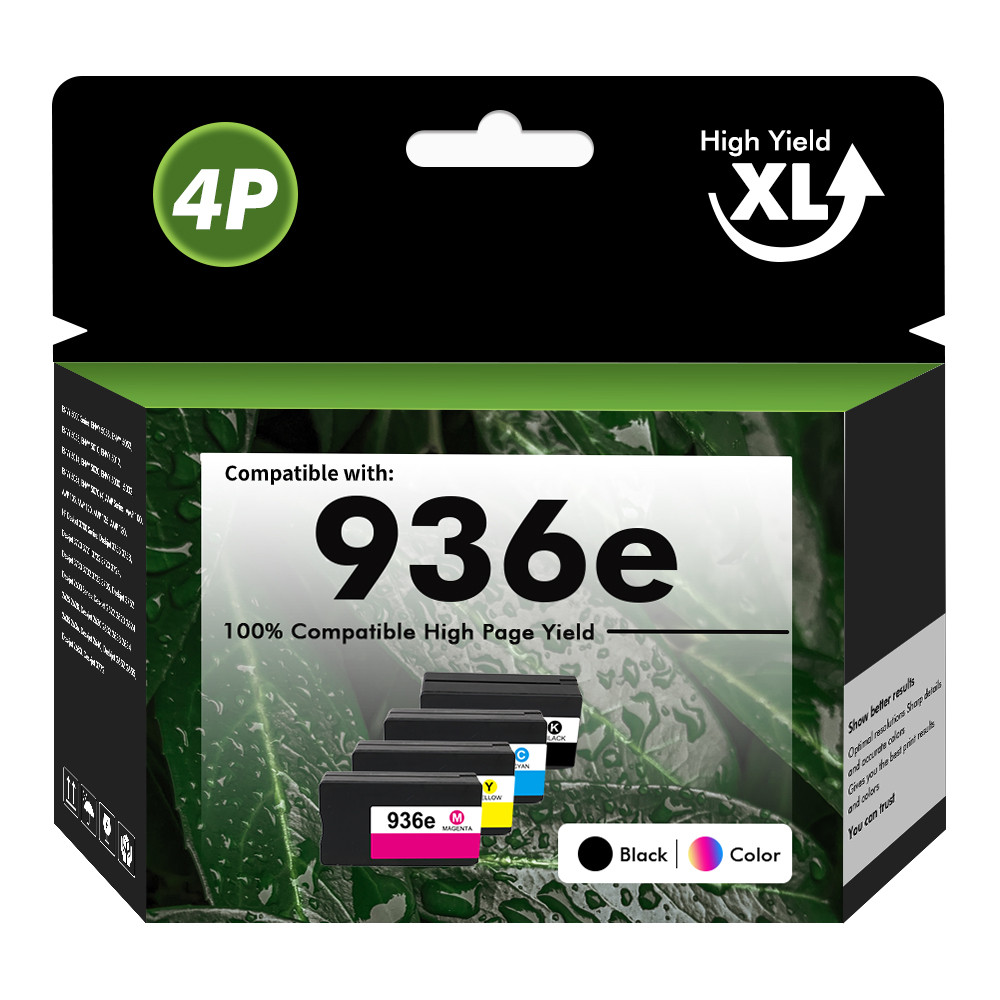 4PK 936e Ink Cartridges Compatible With HP 936XL OfficeJet Pro 9125e 9135e 9730e