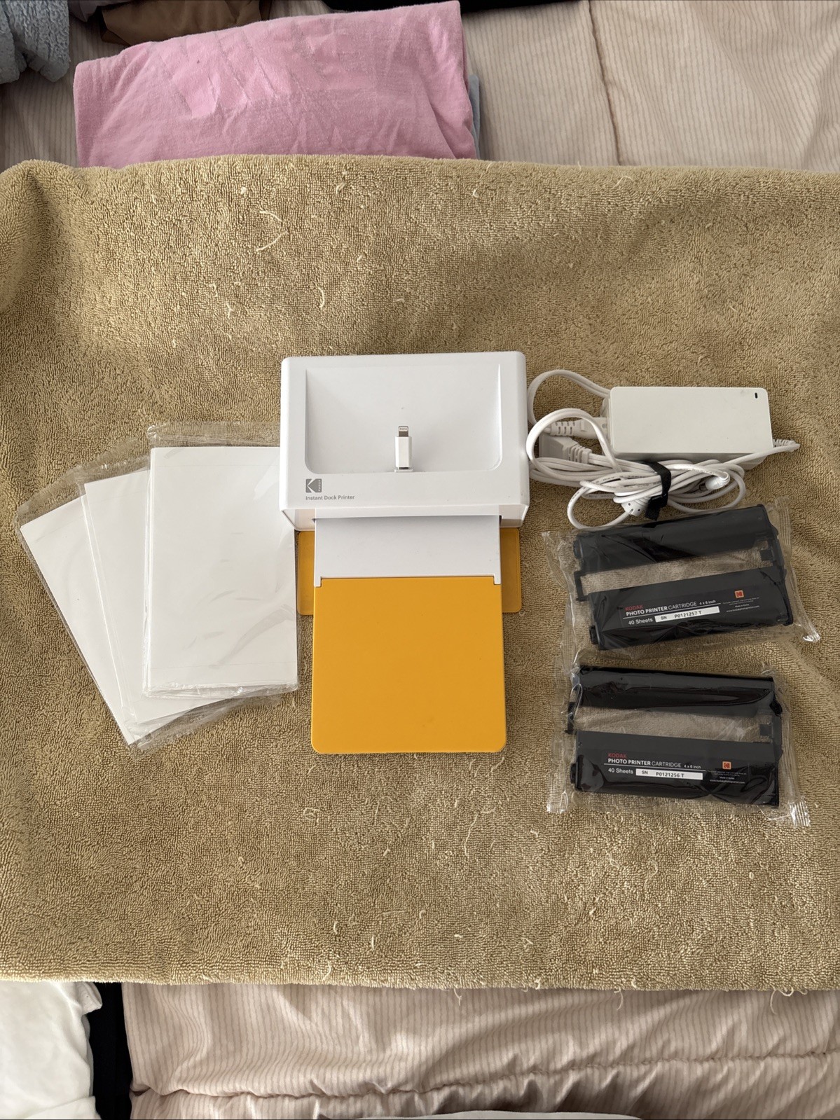 Kodak PD460 Instant Dock Printer Bundle - 2 Cartridges + 80 Sheets + Charger