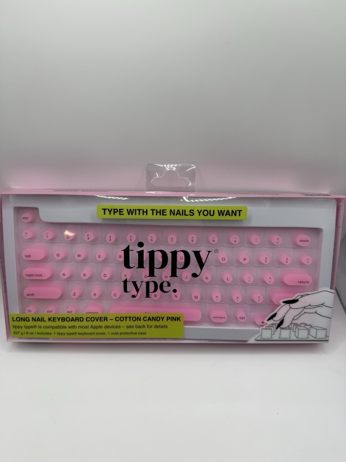 Tippy Type Long Nail Keyboard Cover Cotton Candy Pink Apple Compatible NO CASE