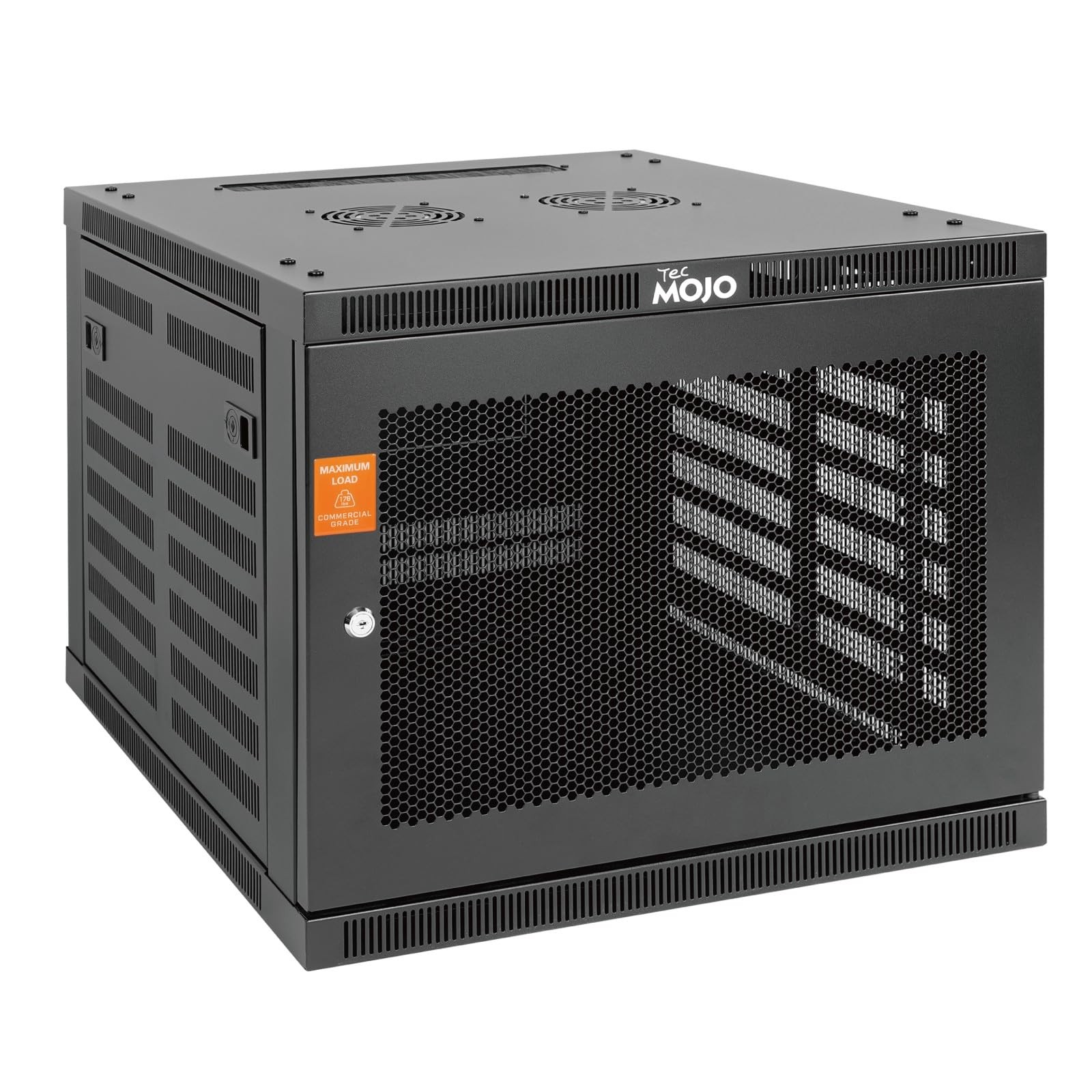 Tecmojo 9U Wall Mount Rack Cabinet, 9U/23.6in Depth/Mesh Door, Black