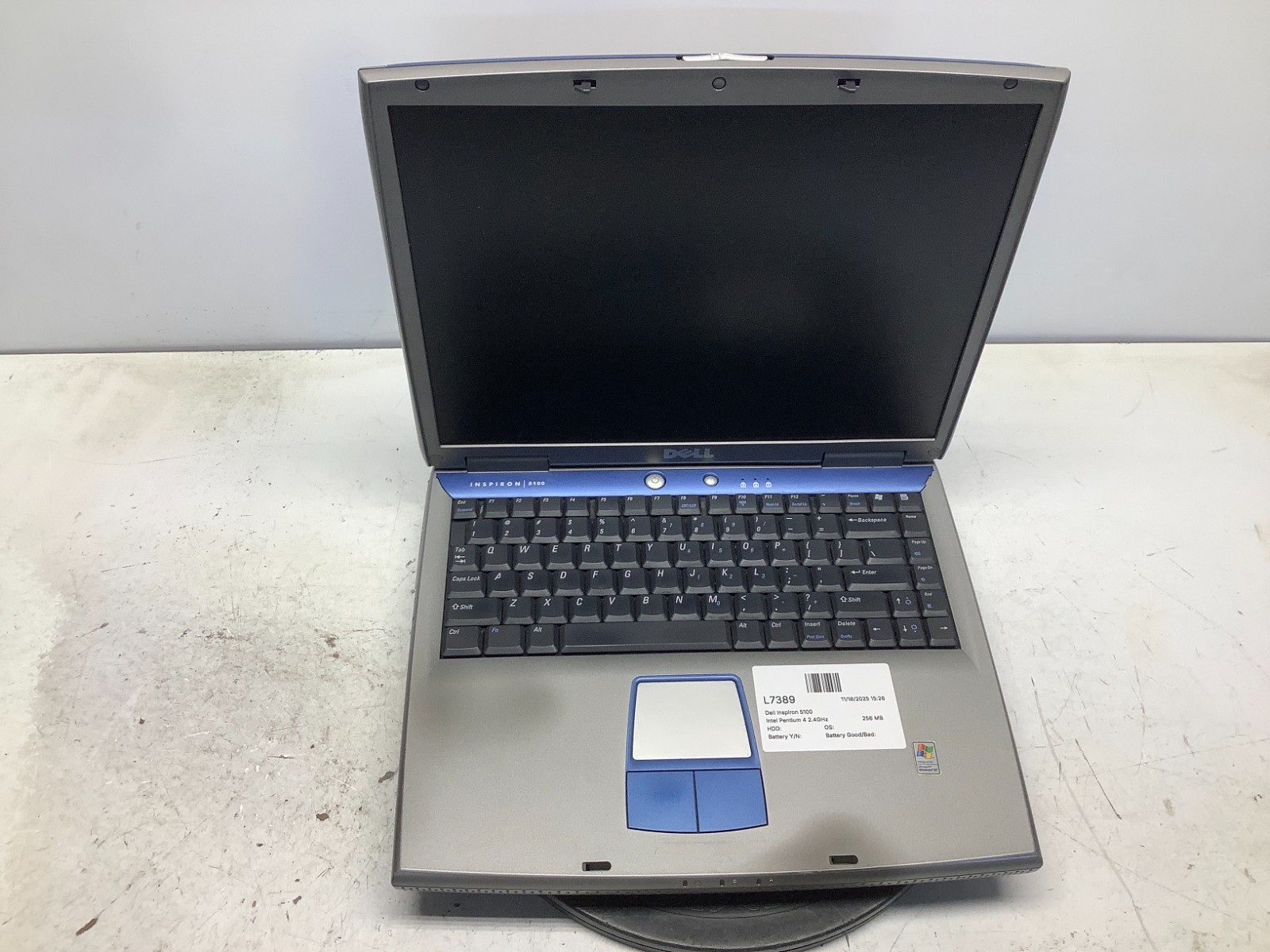 Dell Inspiron 5100 Intel Pentium 4 2.4GHz 256 MB NO HDD