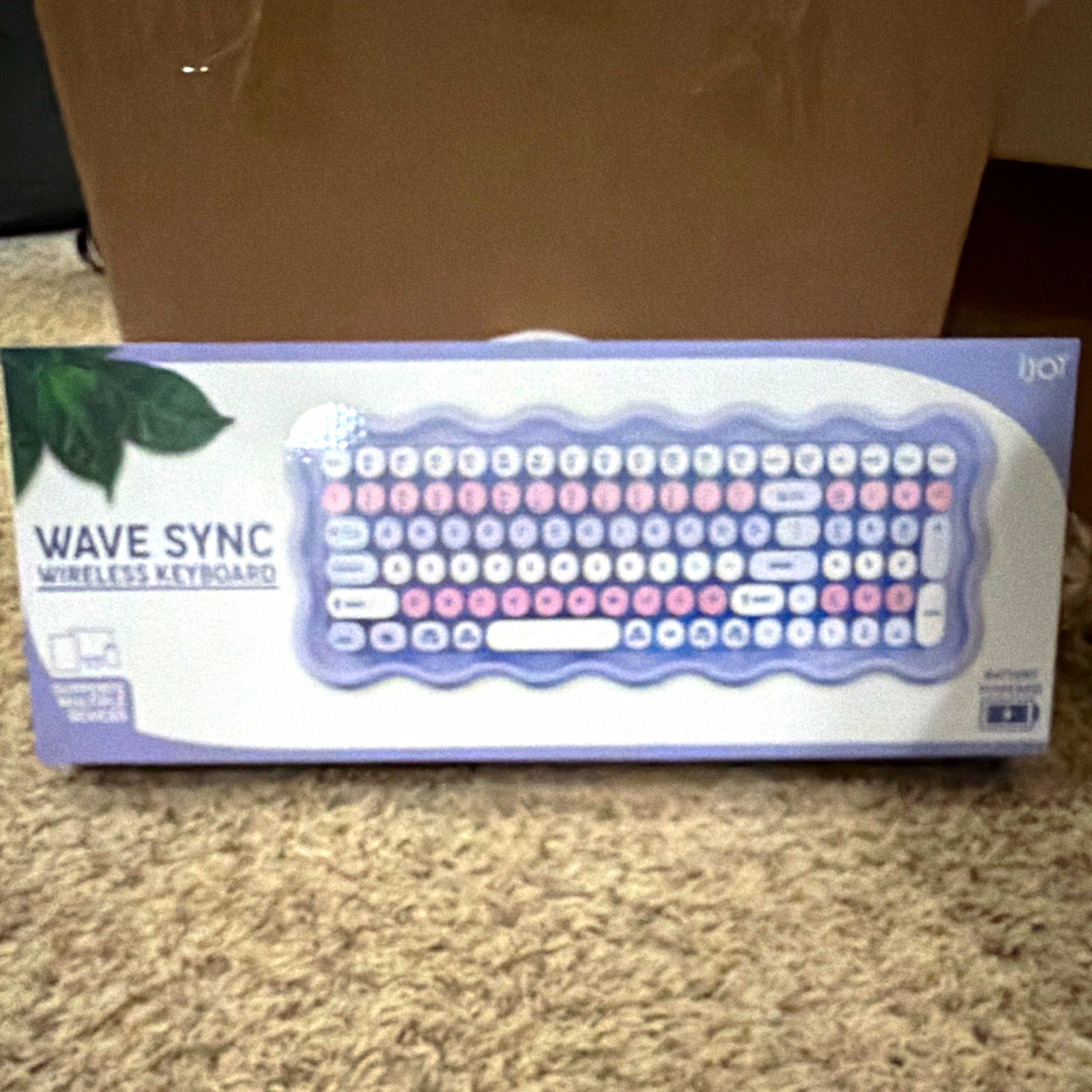 iJoy Wave Sync Wireless Portable Keyboard Purple Pink White QWERTY English