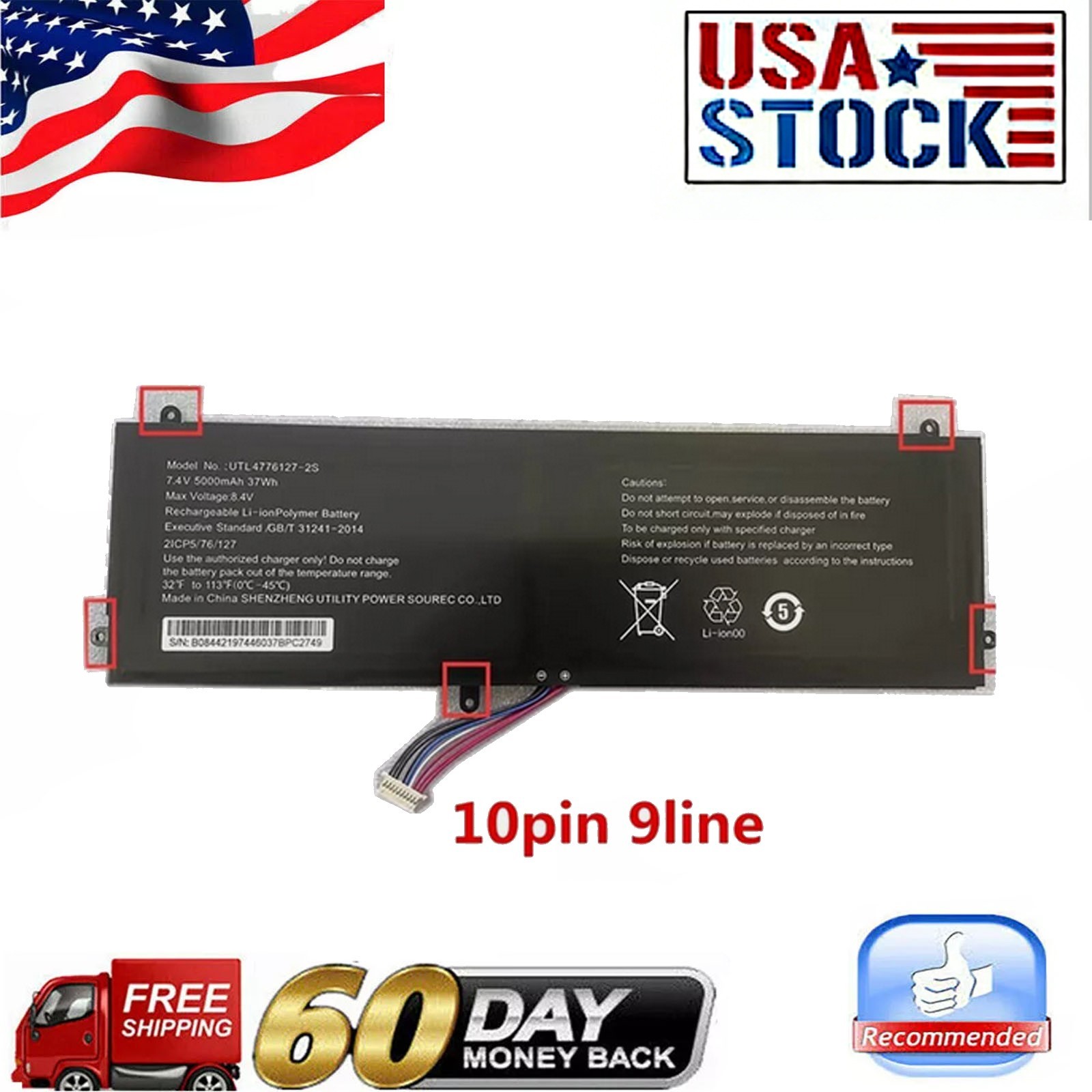 UTL4776127-2S Battery for Smartbook 141 C2 Notebook PC208PC209 ZL4776127-2S
