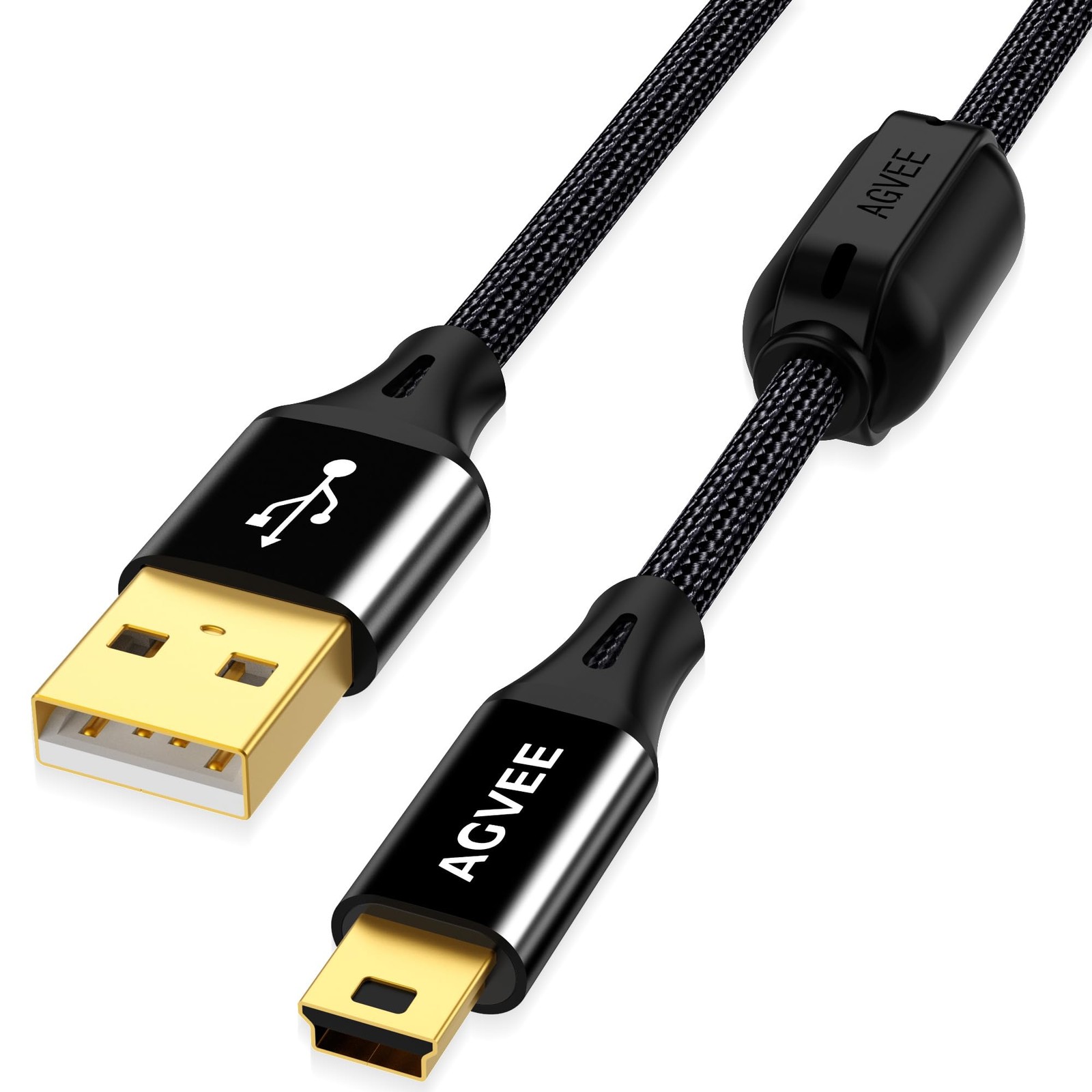 AGVEE 2 Pack 6.6ft Camera IFC-400PCU USB Data File 6.6ft+6.6ft, Black 