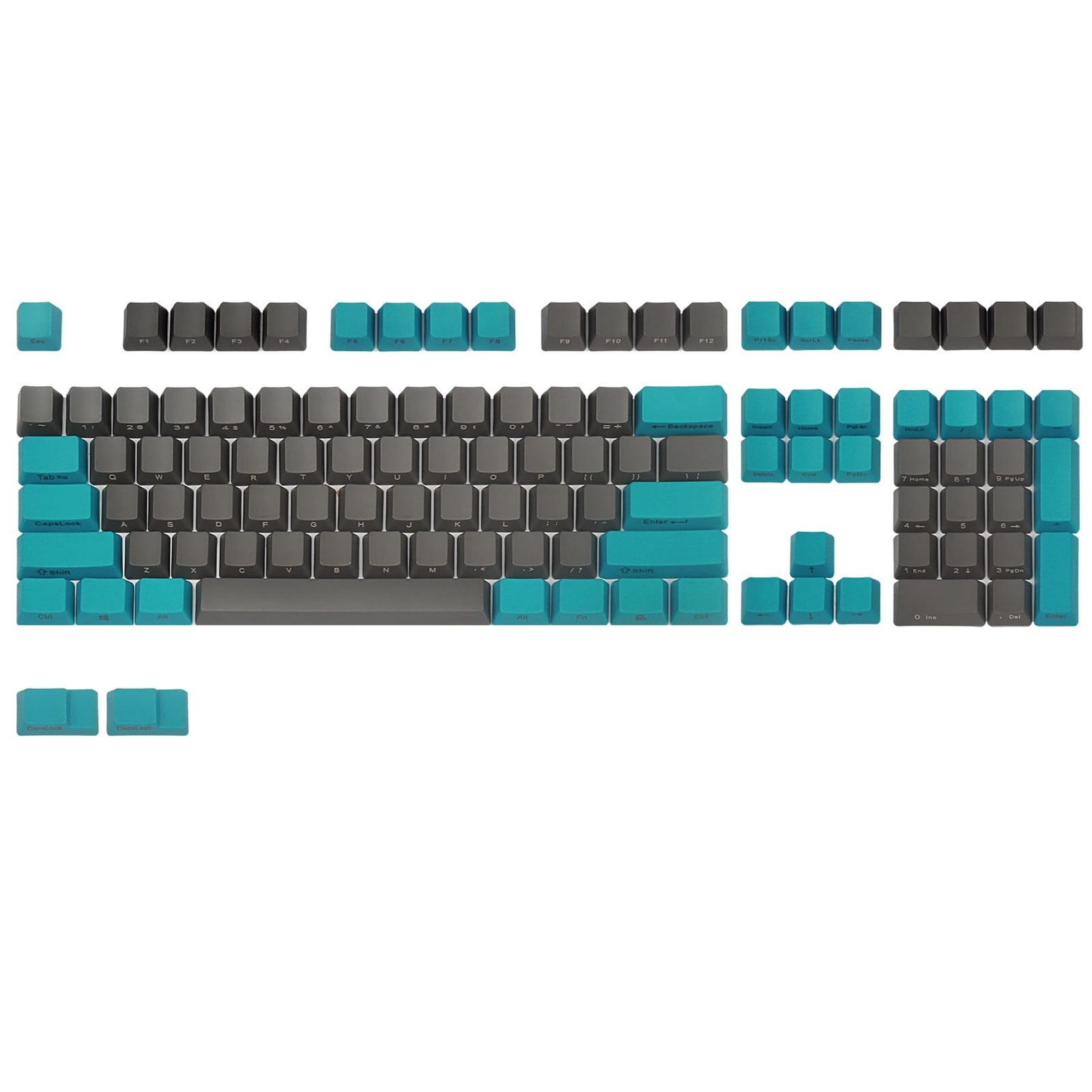 Blue Gray Combo PBT OEM Profile Side Print Keycaps For 61/87 TKL/104/108 MX