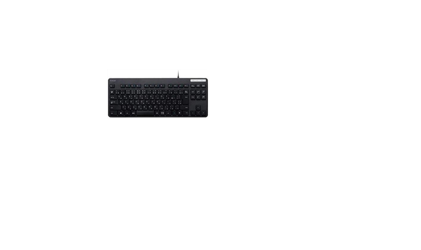 ELECOM Wired Compact Keyboard Slim Membrane Black TK-FCM107XBK