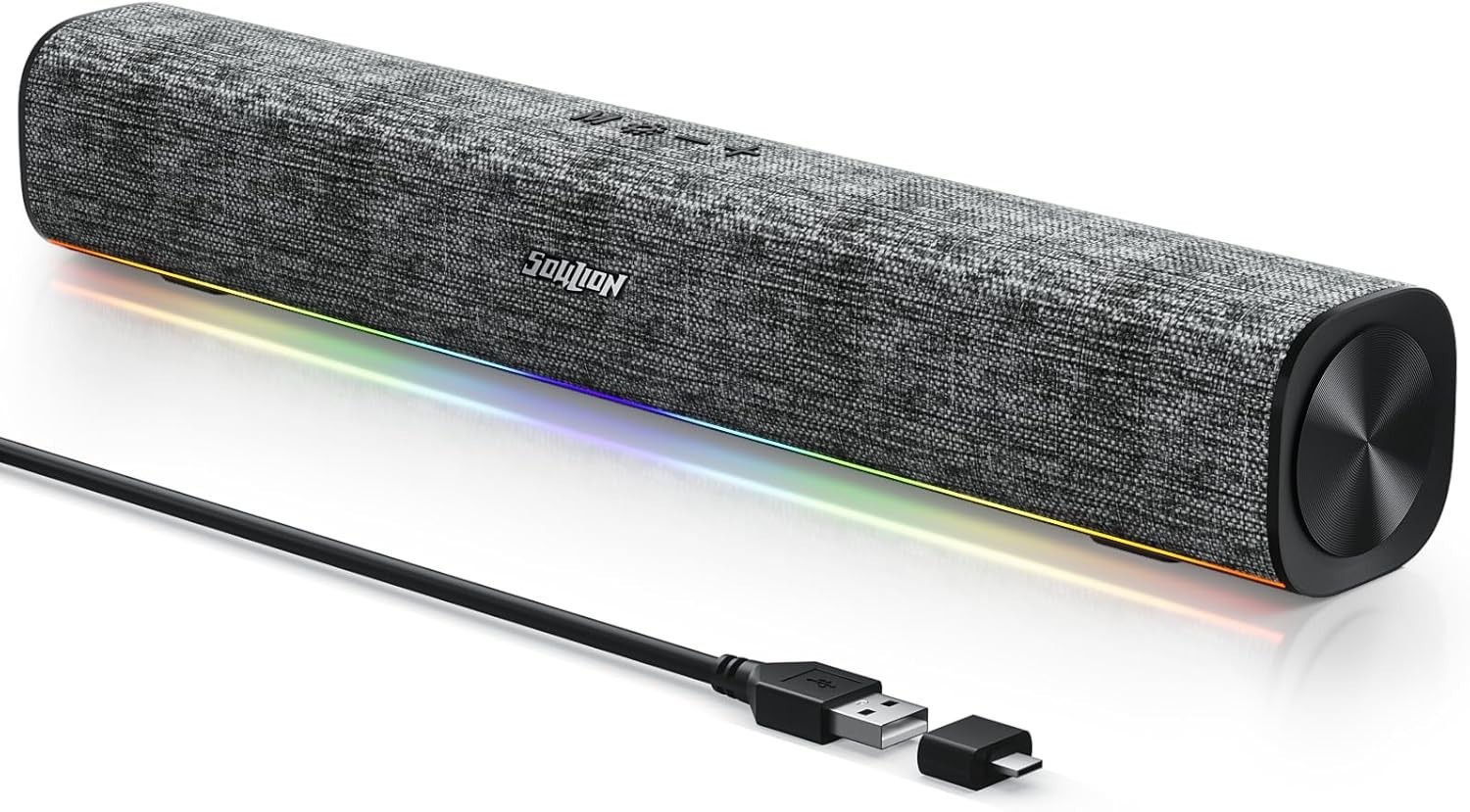 SOULION R100 Bluetooth Computer Speakers with Dynamic LED Light, USB Plug & Play