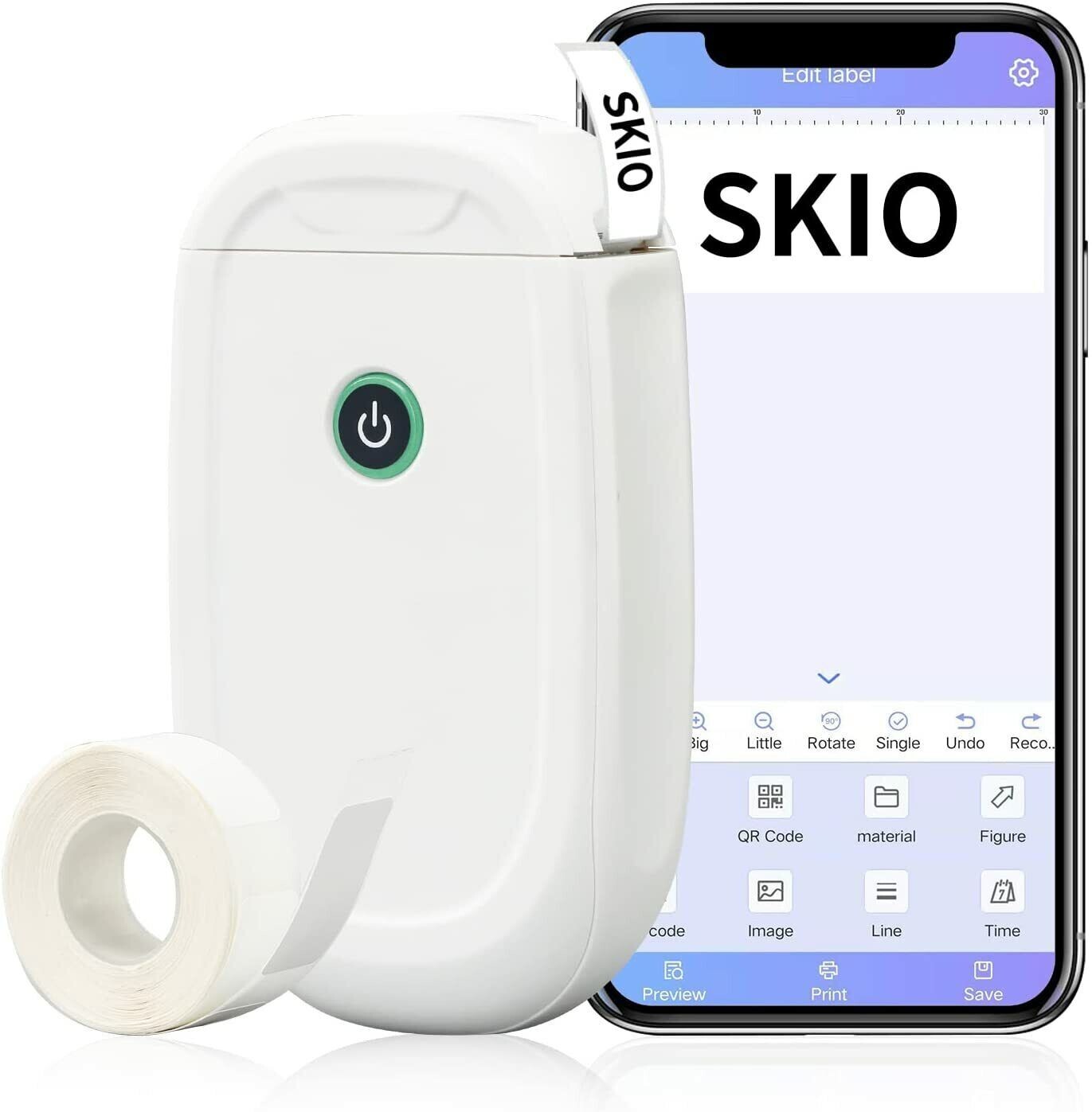 SKIO Sticker & Label Makers Portable Bluetooth, Mini Bulk Printer for Home