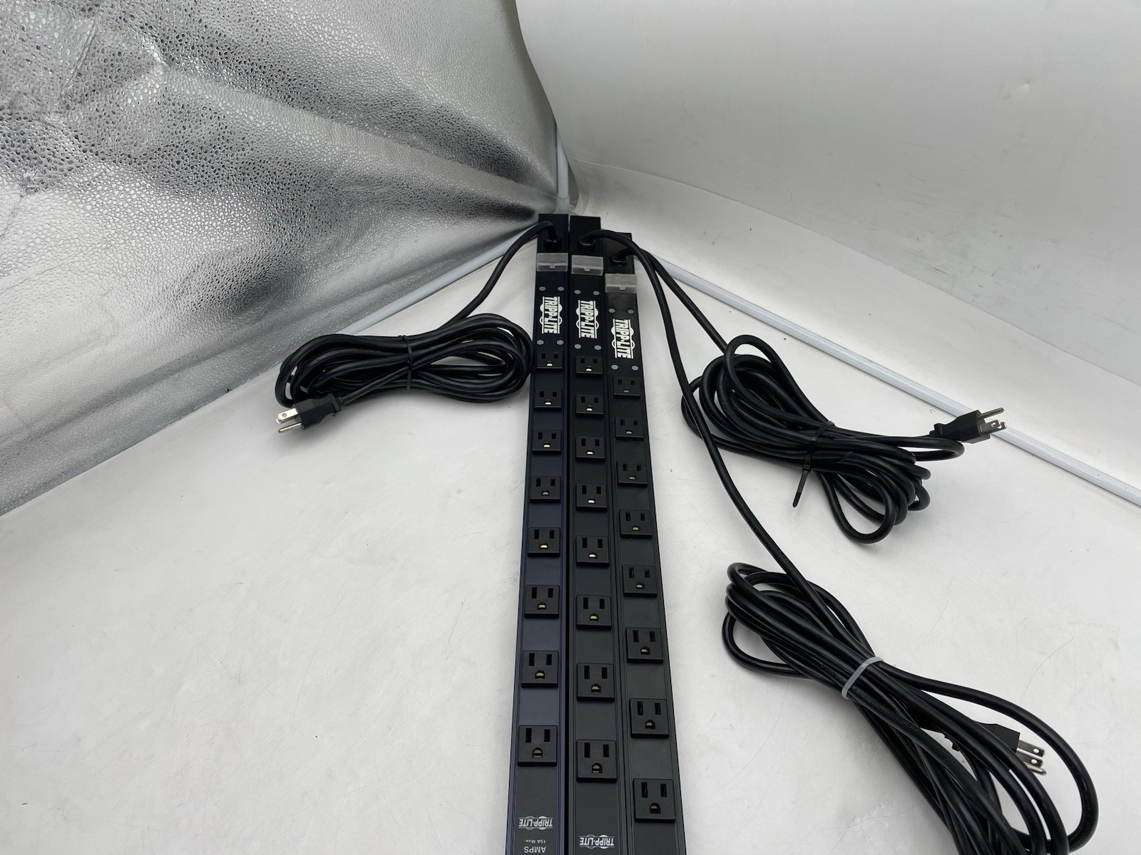 Lot of 3 Tripp Lite PDUMV15 Monitored Rack PDU – 15A – 120V – 16 Outlets