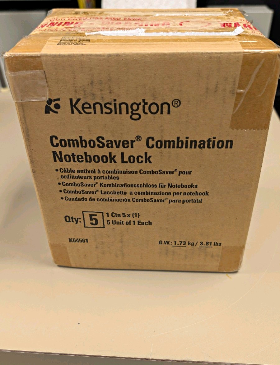 Box Of 5 Unopened Kensington ComboSaver Combination Notebook Lock, K64561US