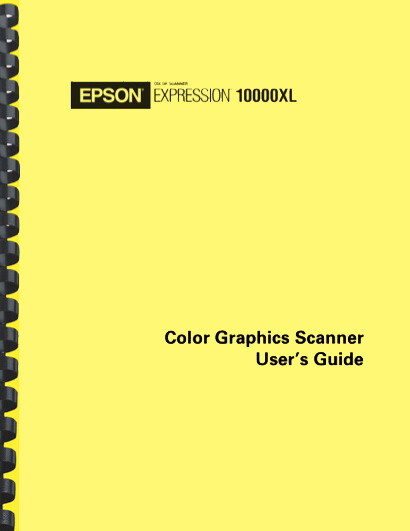 Epson Expression 10000XL Flatbed Scanner OWNER'S MANUAL