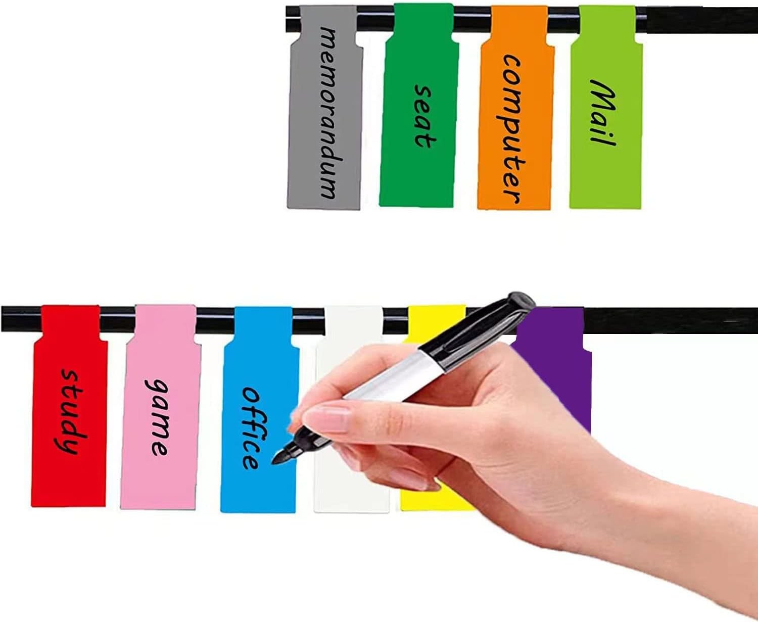 300Pcs Cable Labels, 10 Colors Colorful Cord Labels Self Adhesive Waterproof Sti