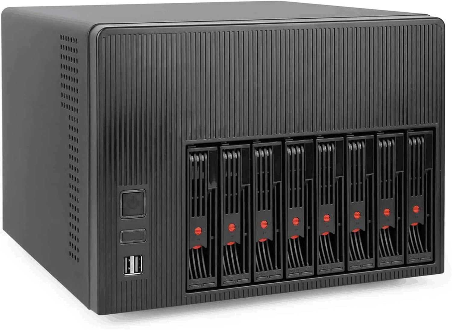 K7 8 Bay NAS Case, Computer Enclosures Compatible Micro-Atx Mini-Itx Motherboard