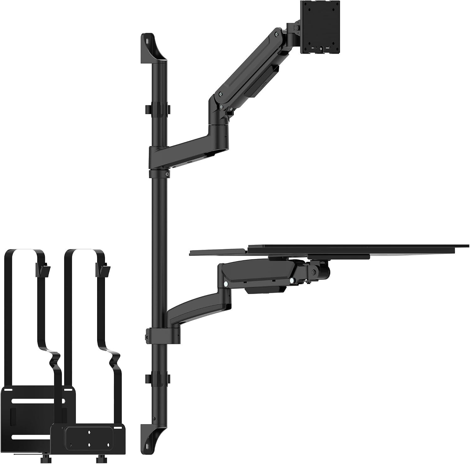 Mount-It Heavy-Duty Wall Workstation, Ultrawide Monitor Arm, Keyboard Tray
