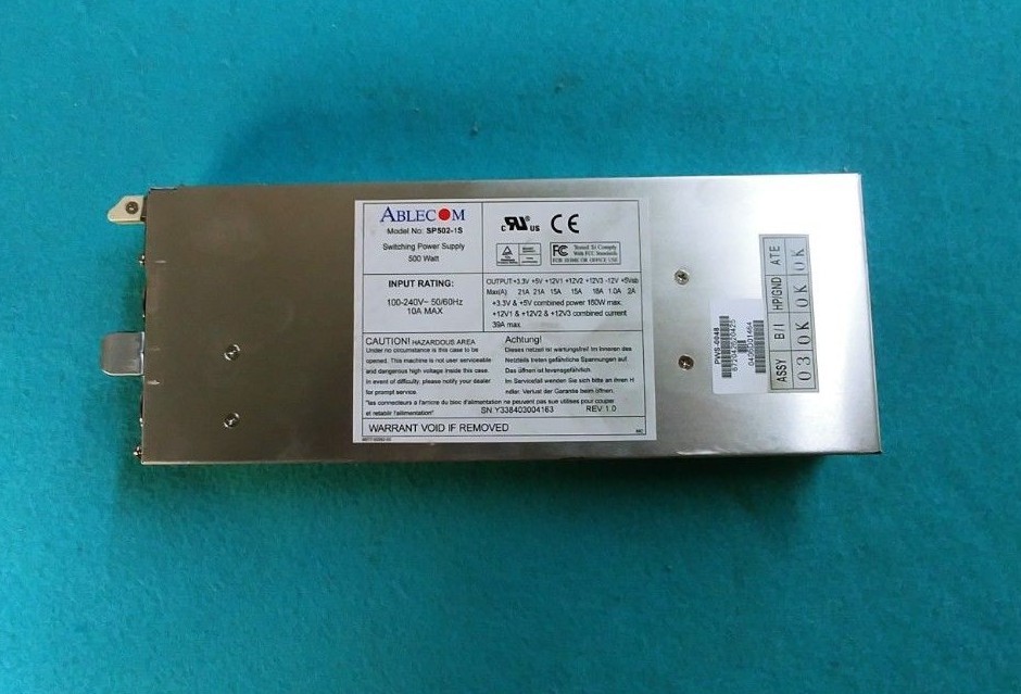 SuperMicro Ablecom SP502-1S 500W Switching Power Supply.
