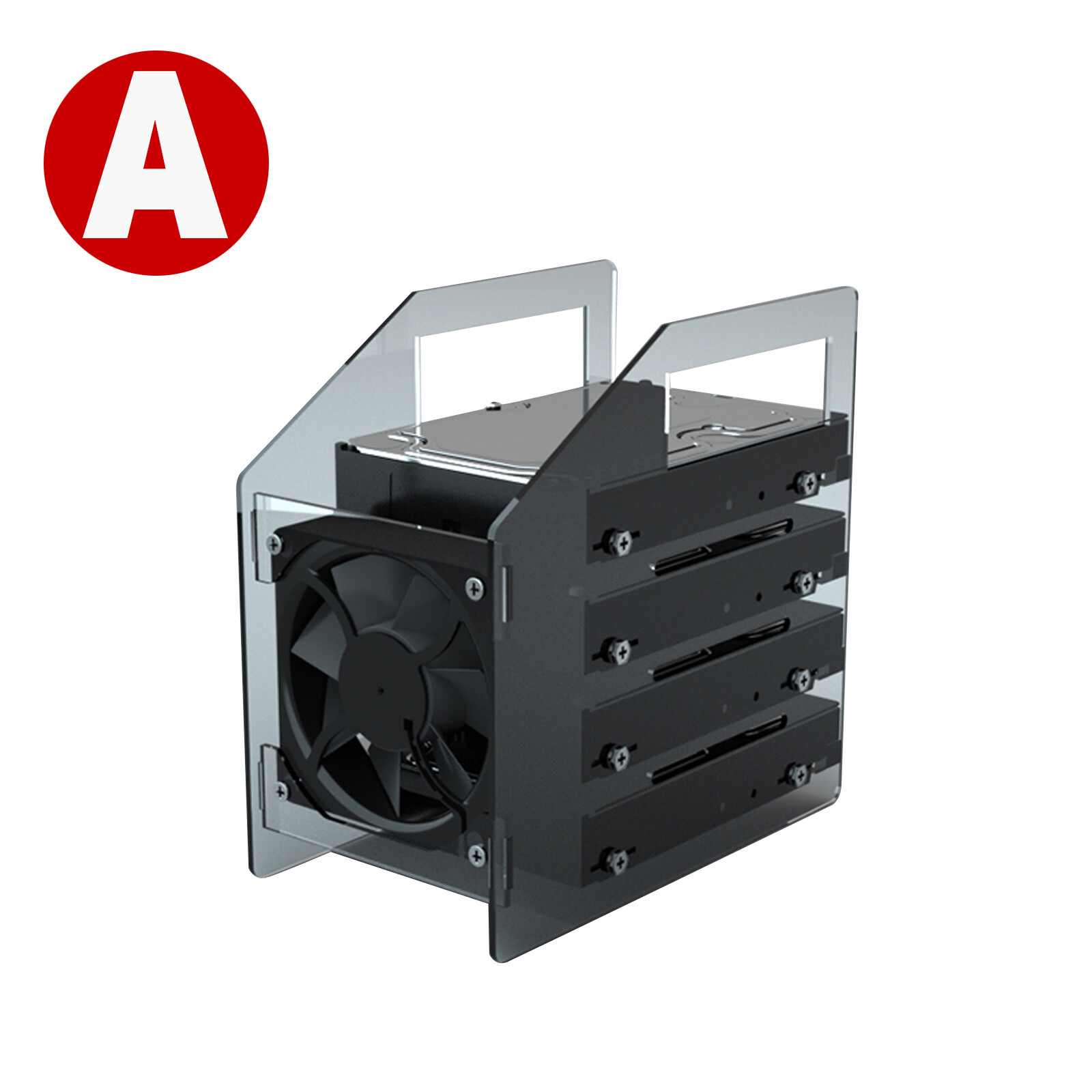 4/8/12 Bay Acrylic Hard Disk Rack 3.5 In HDD Bracket Holder Box Cage Case W/Box