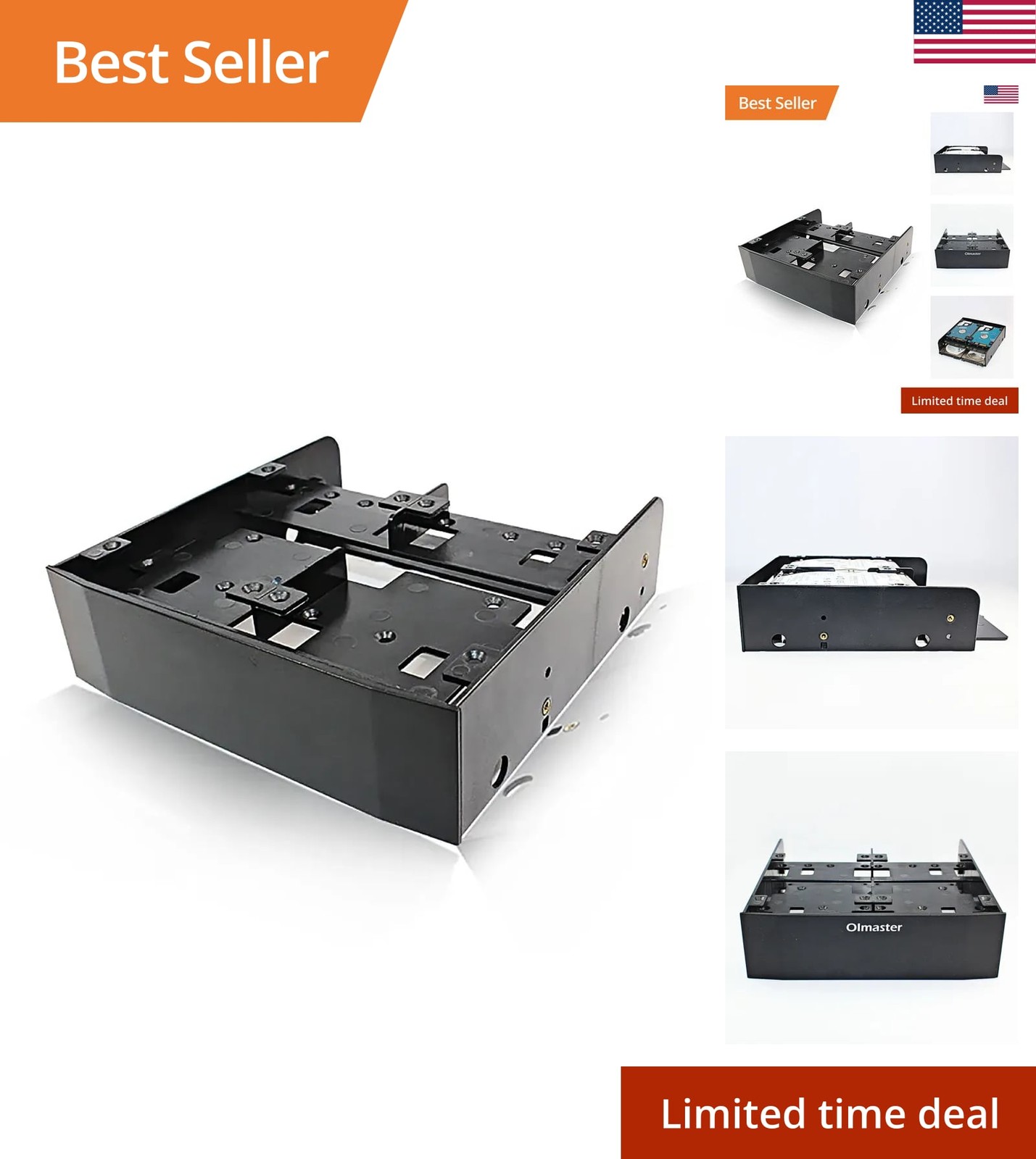 5.25 Inch To 3.5 2.5 Inch Metal Internal HDD SSD Floppy Drive Bay Mounting Kit