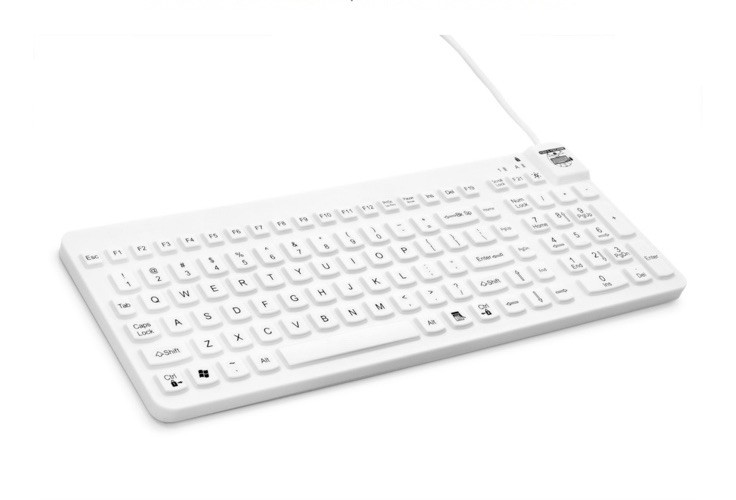 Man & Machine Really Cool Touch Silicone Rubber Waterproof Keyboard IP68 White