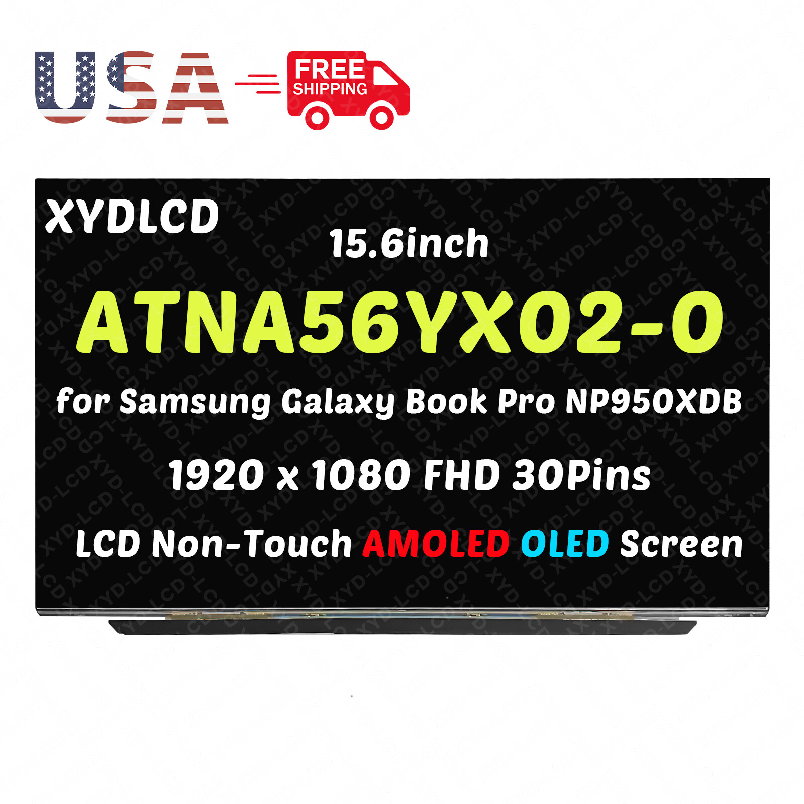 15.6in ATNA56YX02-0 for Samsung NP950XDB-KB2US NP950XDB-KC1IT LCD OLED Screen