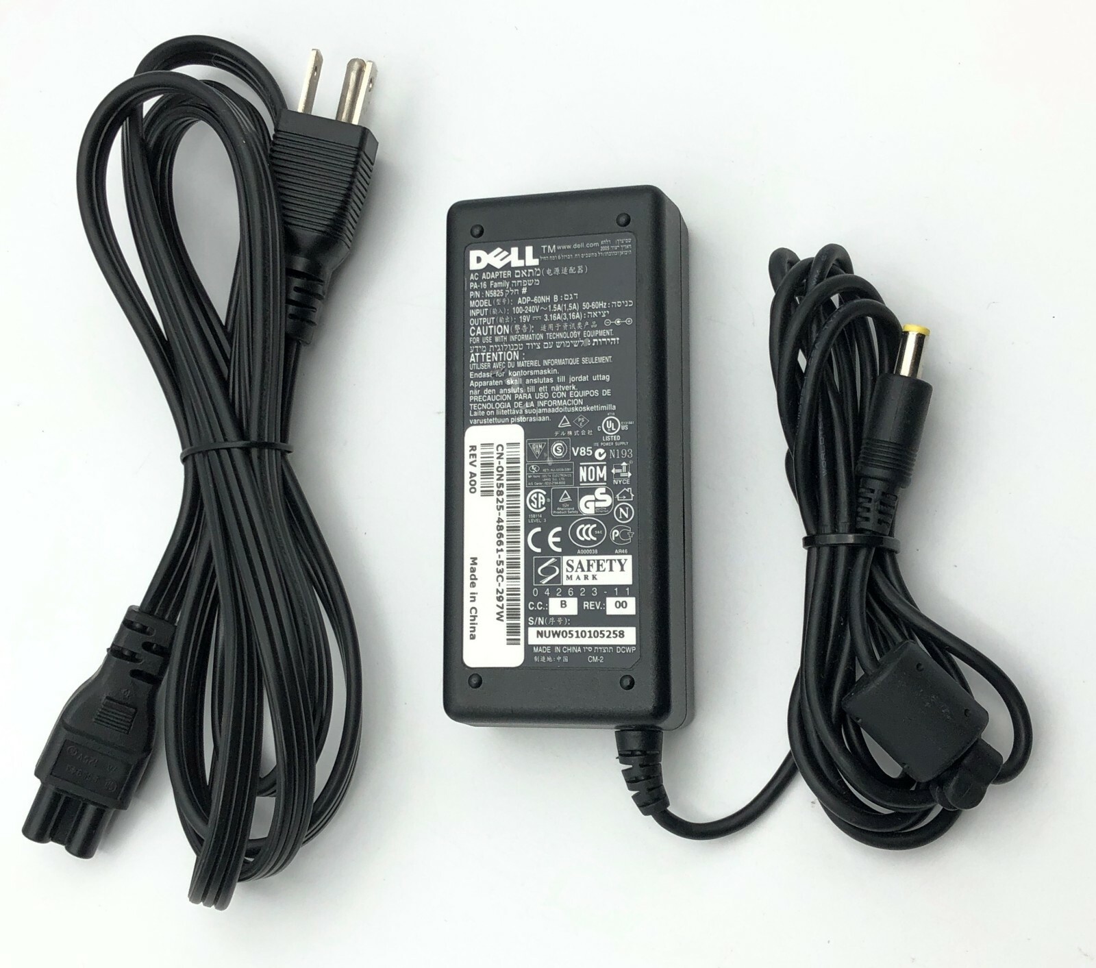 Genuine Dell AC Adapter For Inspiron 1000 1200 Laptop Charger 60W OEM