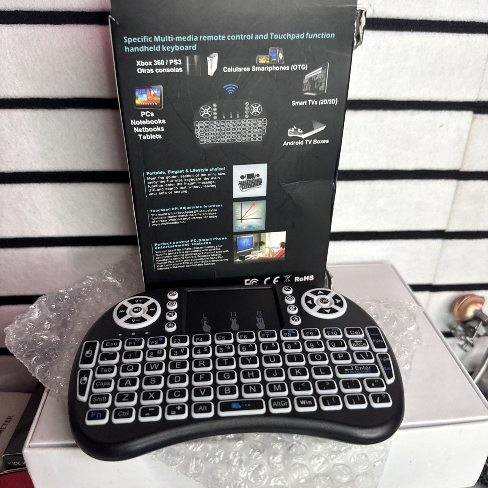 Rii i8+ Black Mini Wireless Keyboard with BACKLIGHT for Smart TV Android TV Box