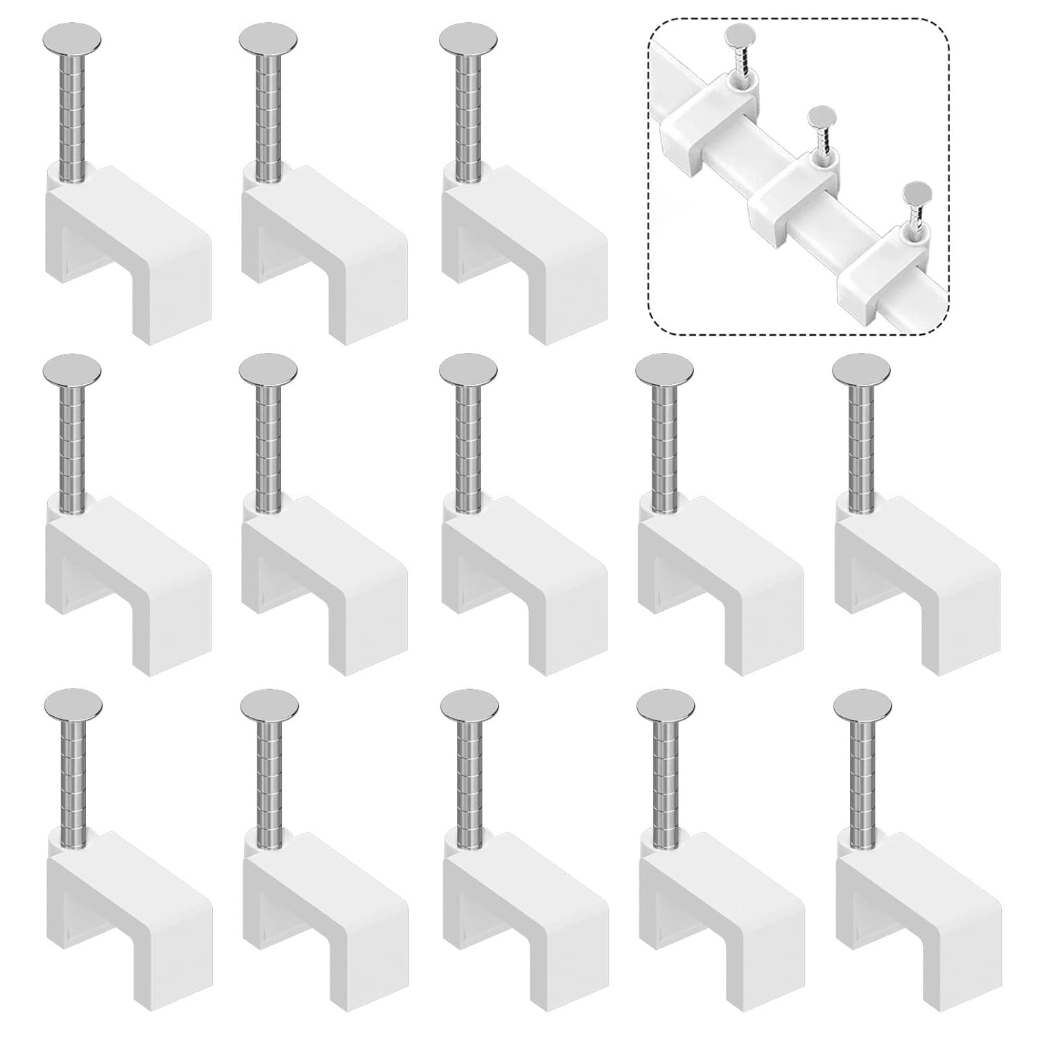 Cable Clips Nail in Cable Clips 100 Pcs 8mm Flat Ethernet Cable Wall Clips Ca...