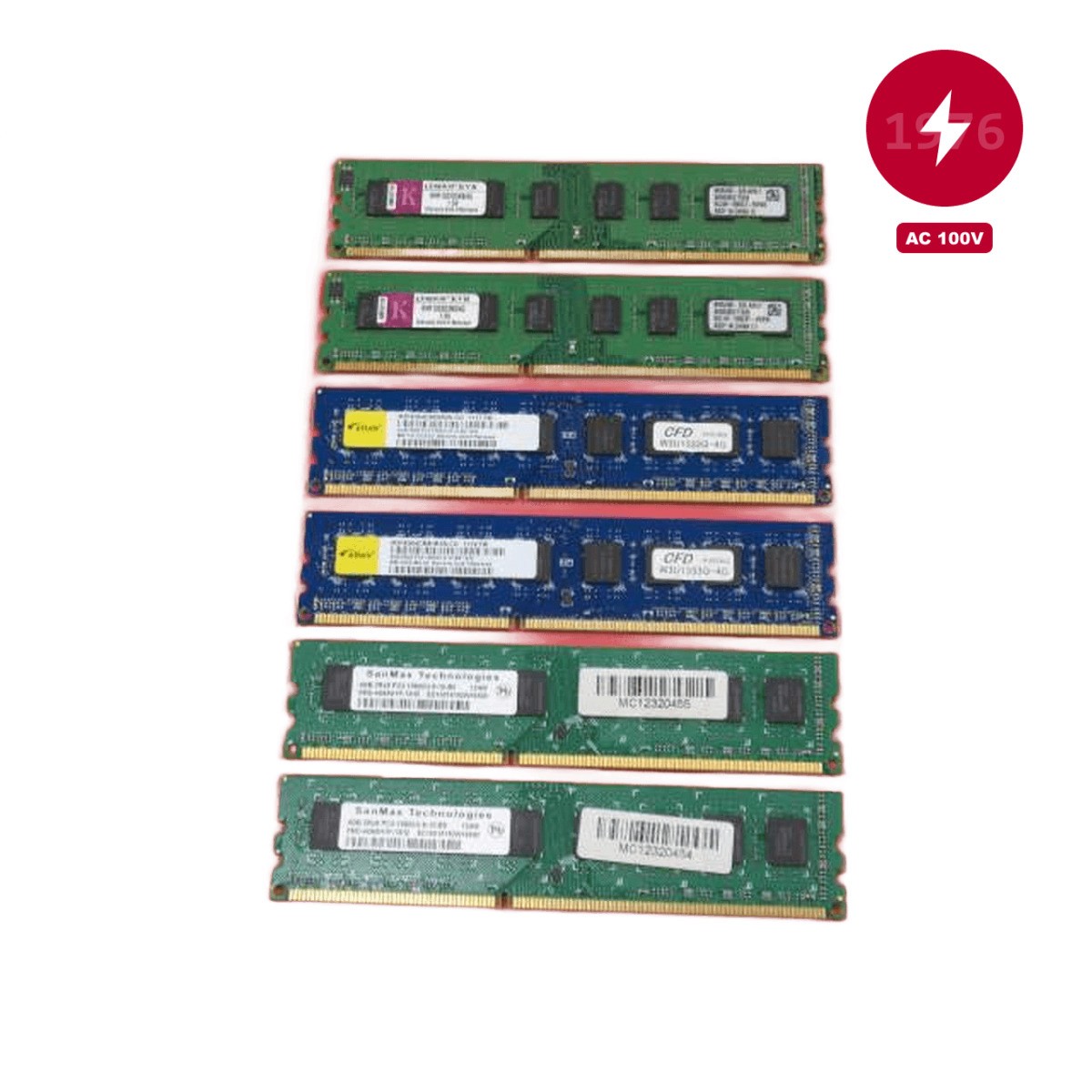 6pcs Desktop PC DDR3 Memory RAM Kingston Elixir SanMax PC3-10600 4GB Set Used
