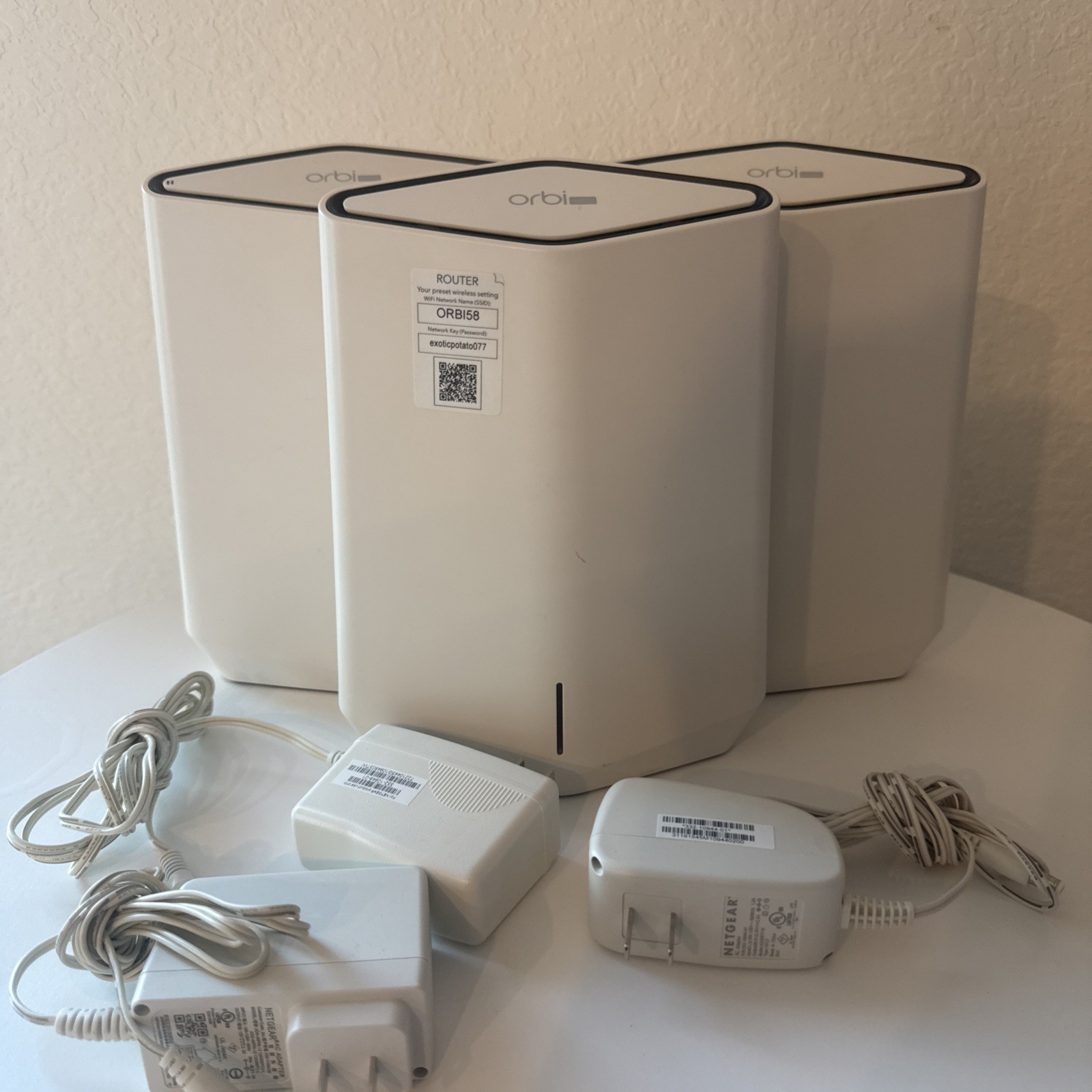 Netgear Orbi Pro Wifi 6 Tri-Band Mesh System AX5400 3 Pack - PRE OWNED 