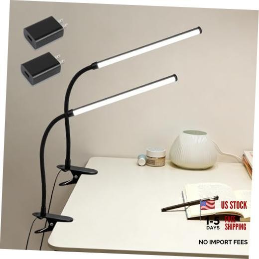 LED Desk Lamp with Clamp, 2 Pack | Three Color Dimming, Monitor Light Bar,