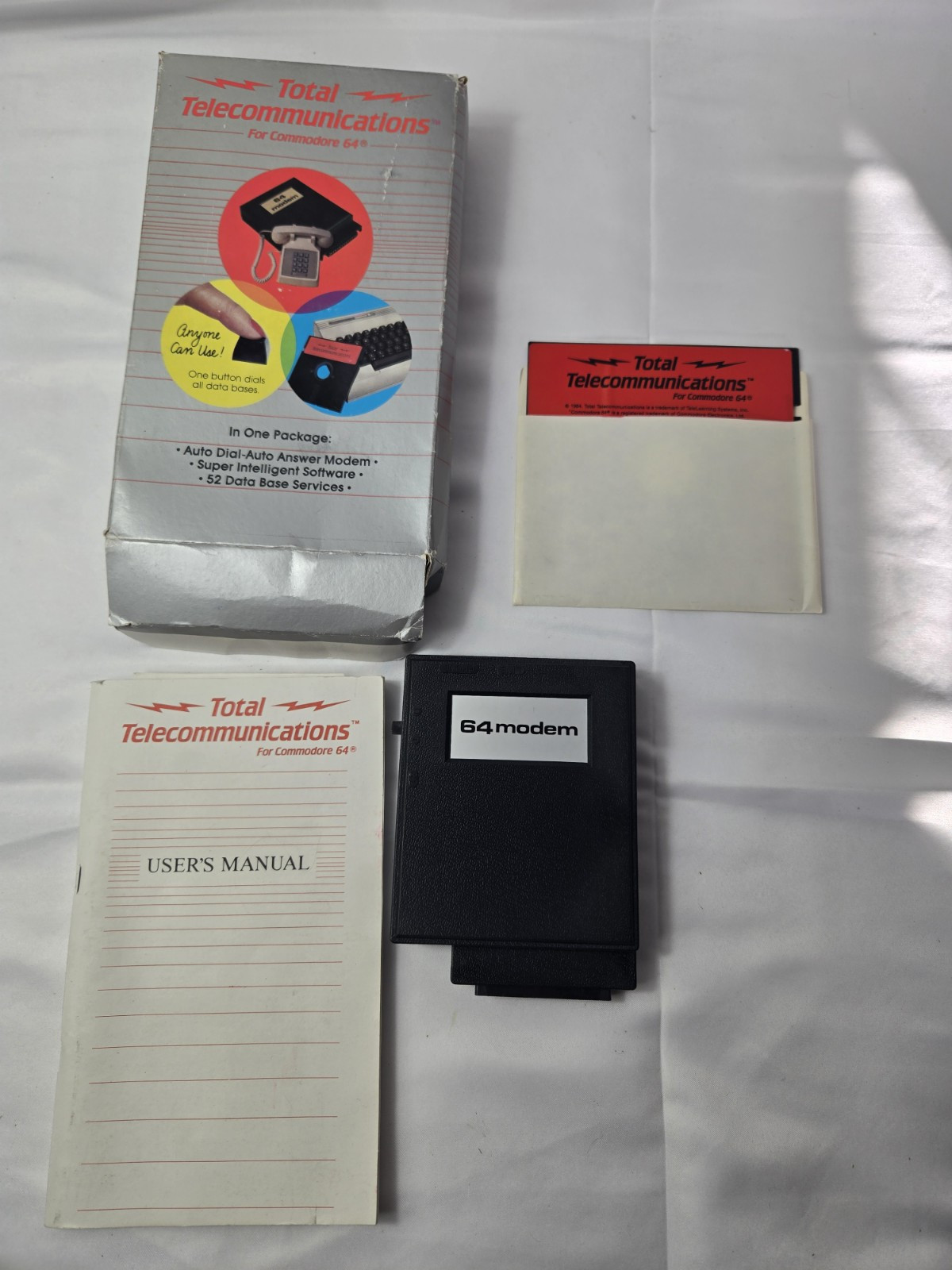 Total Communication Commodore 64 Modem 52 Data Base Services Super Intel NOS