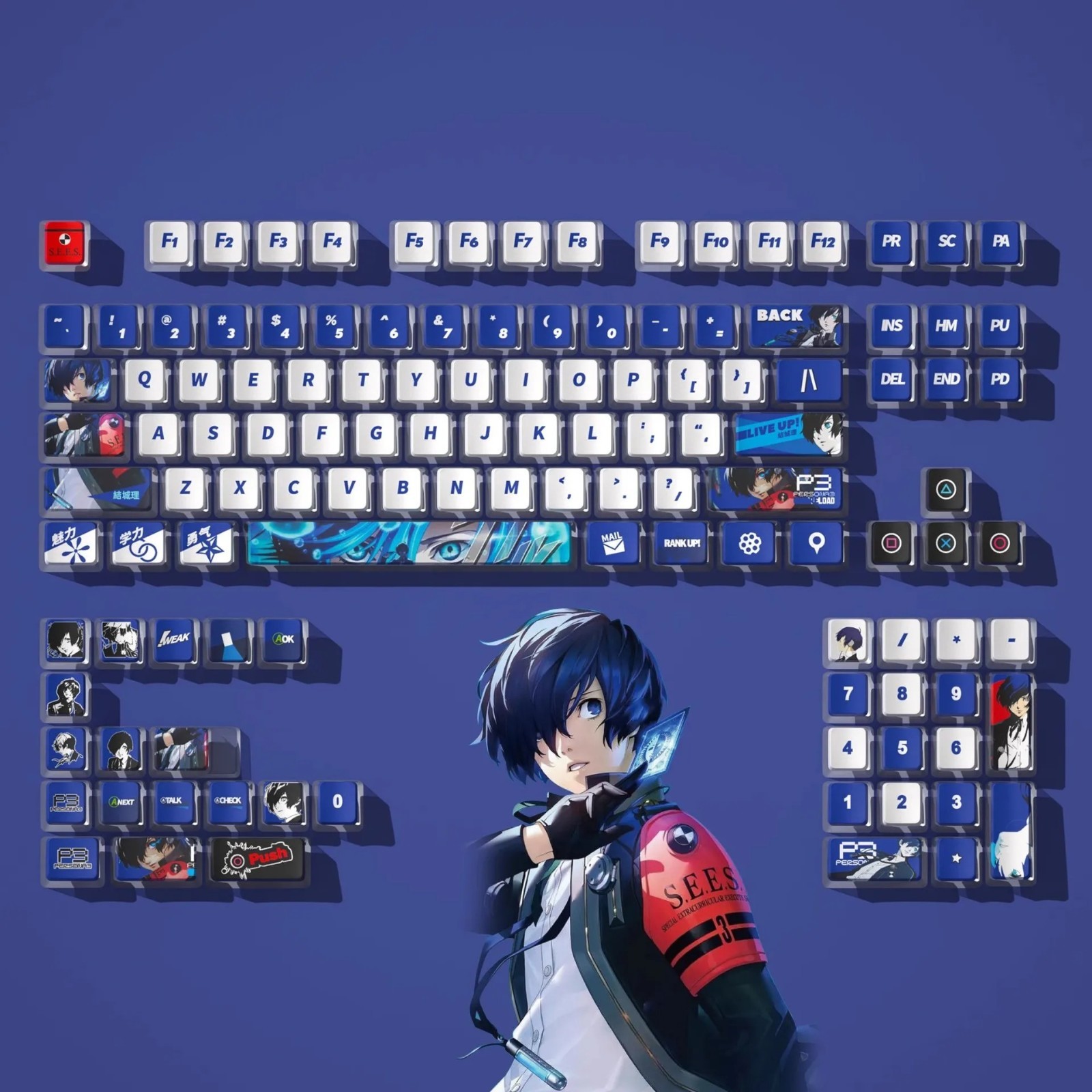 Persona 3 Reload 122 Keys PBT Keycaps OEM Cherry Profile Sublimation New Set