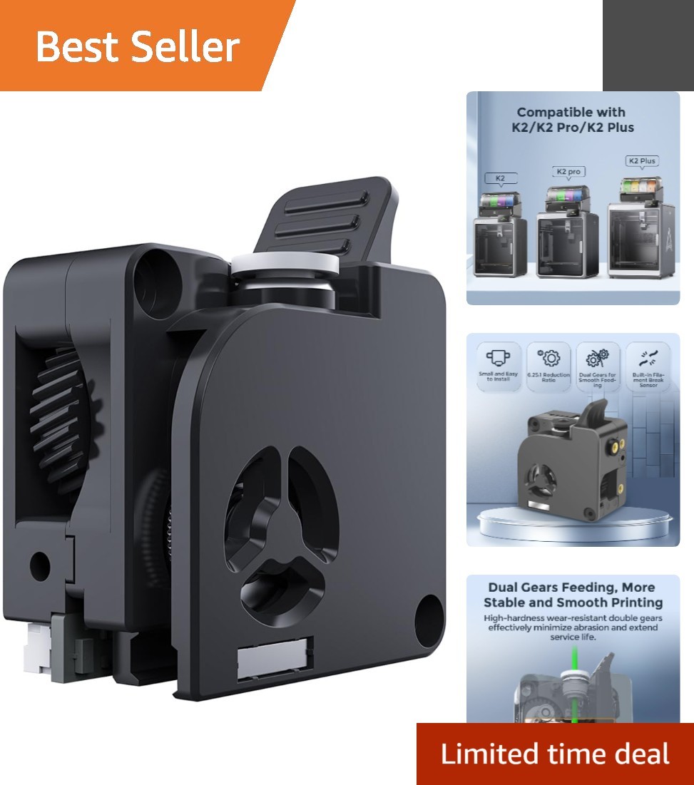 Creality K2 Plus Dual Gear Extruder - Built-in Filament Sensor & Compact Design