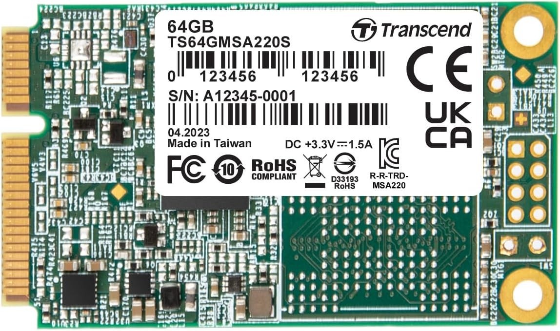 Transcend MSA220 64GB mSATA SSD - 350MB/s Speed