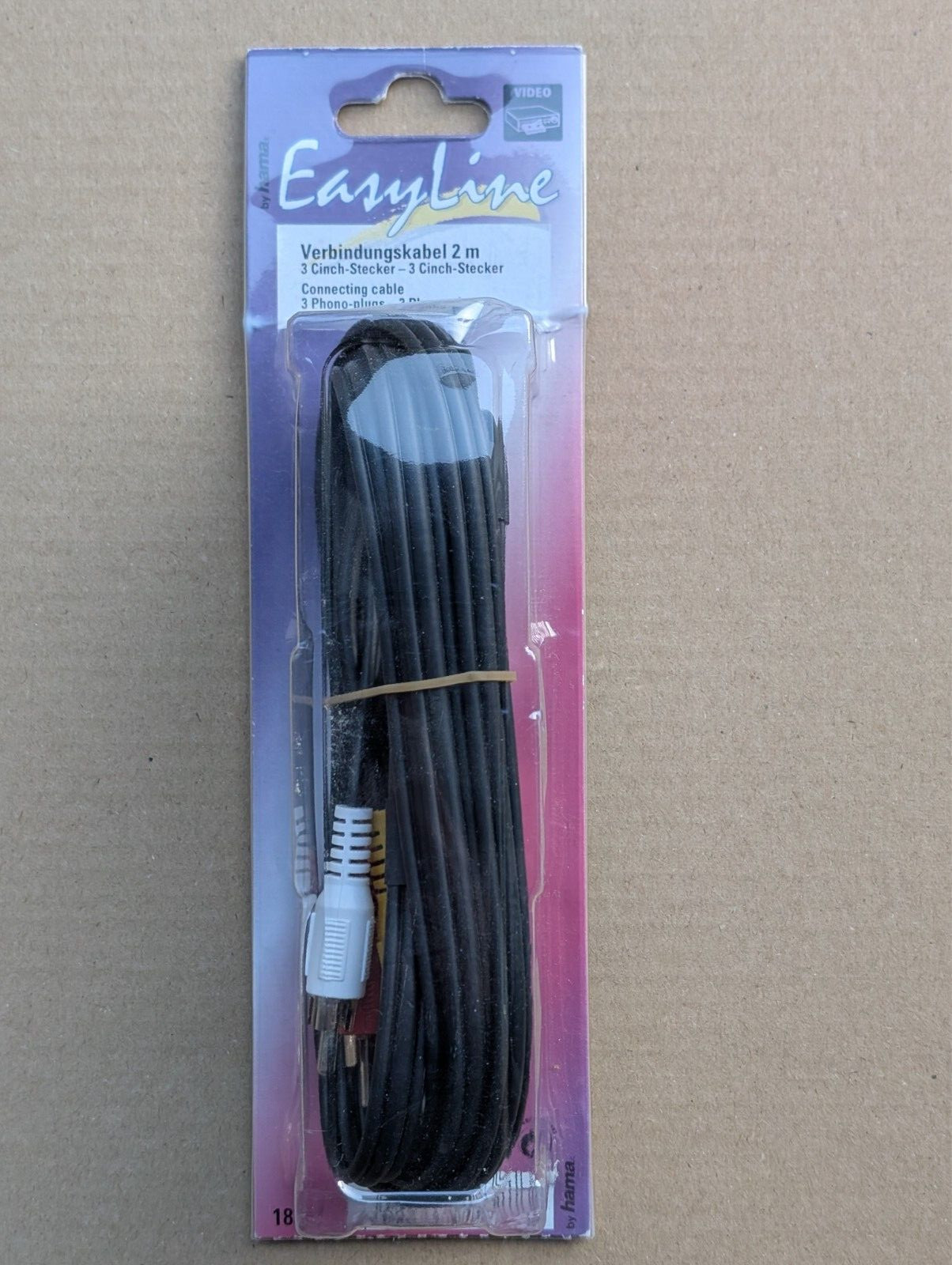 hama easy line connection cable 3 RCA plug 2m ⭐NEW