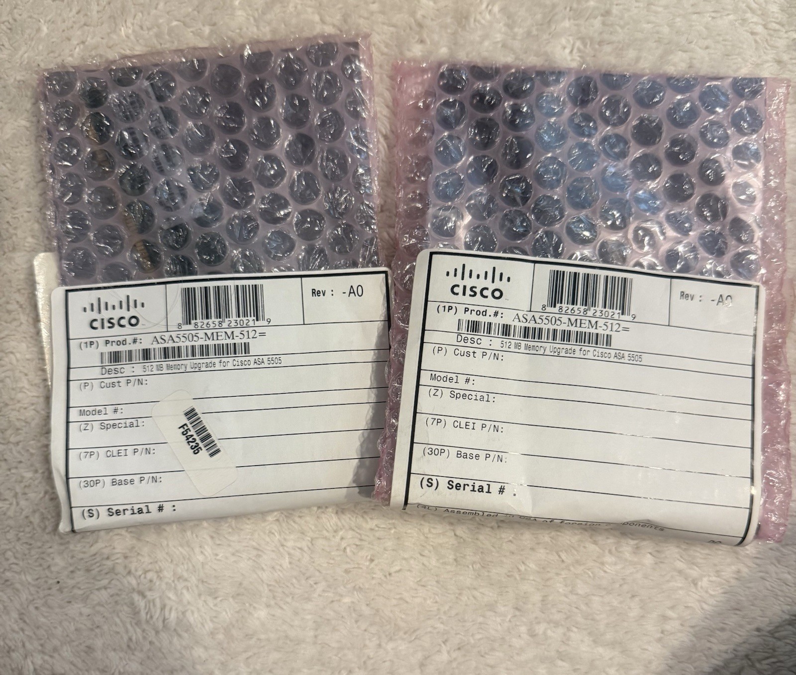Two NEW Cisco 512MB Memory Upgrades For ASA 5505 ASA5505-MEM-512