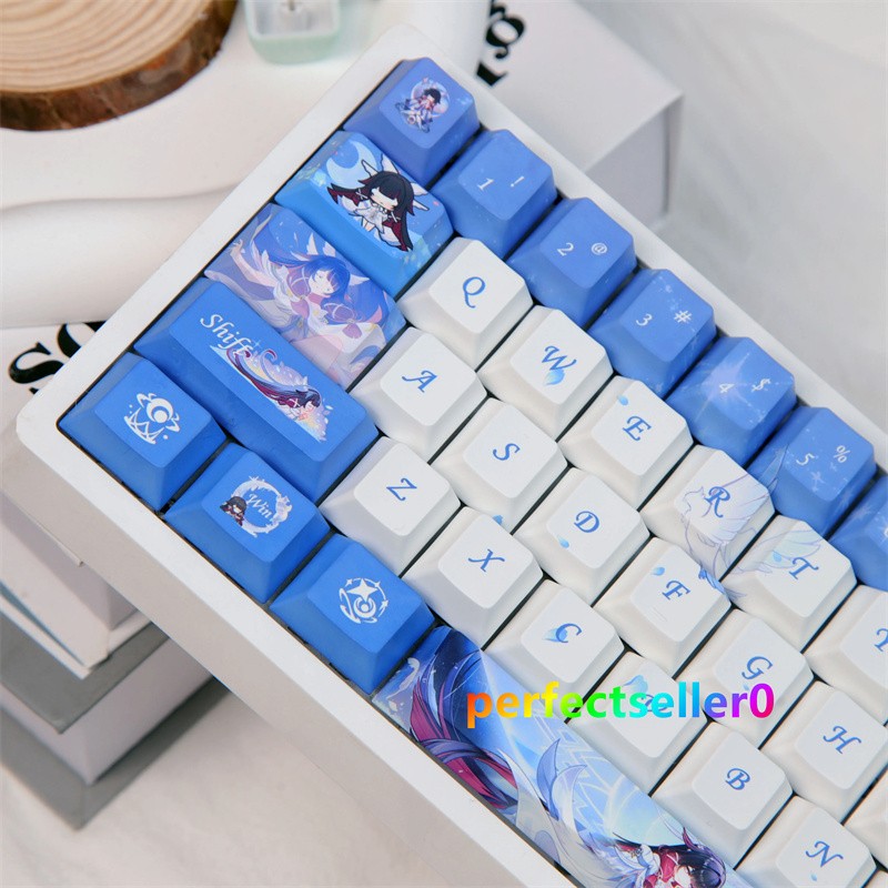 Columbina Hyposelenia Keycap 120 Keys PBT Cherry MX Side Carving For Keyboards