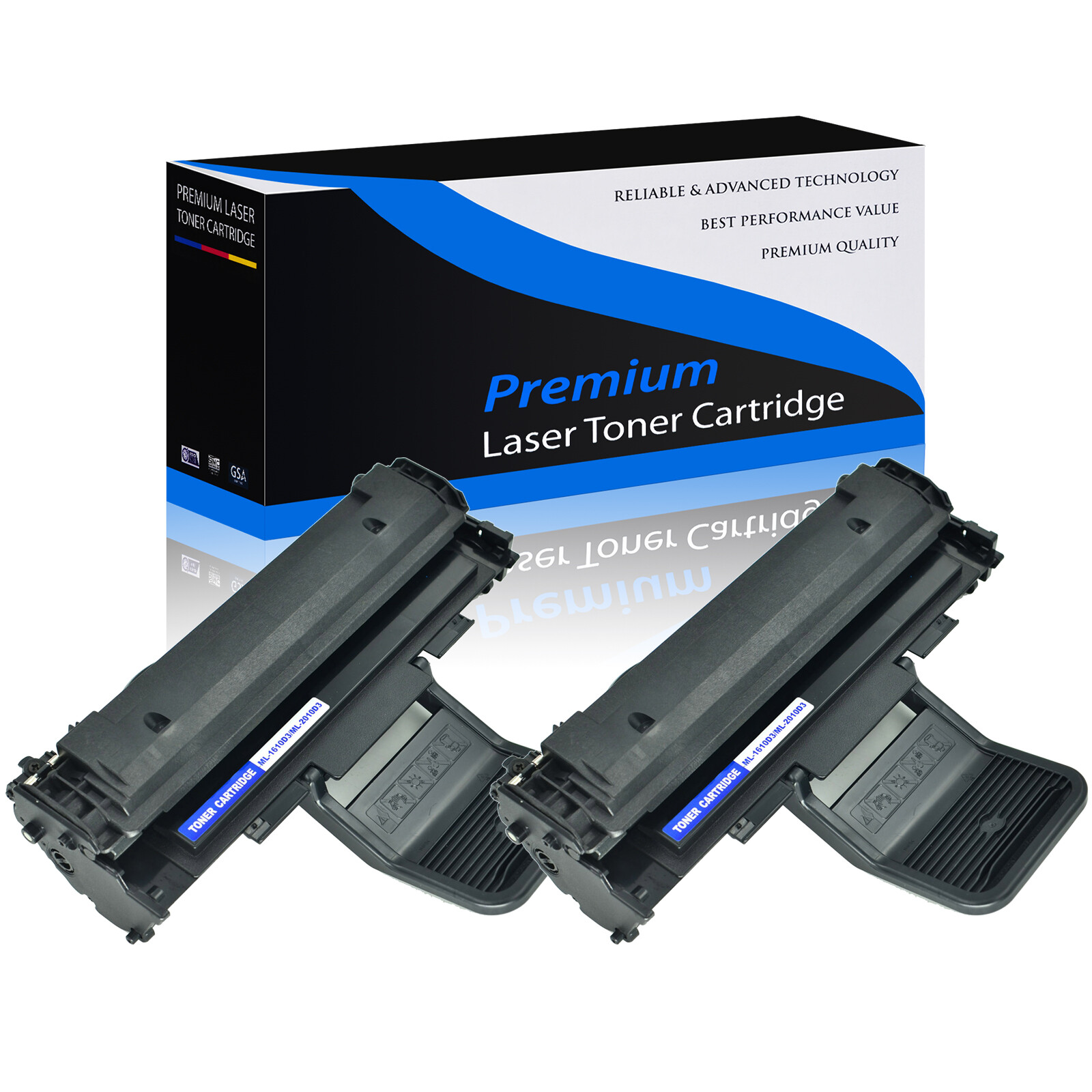 2 Pack ML-2010D3 Black Toner Cartridge ML2010 ML-2010 For Samsung ML-2570 ML2570