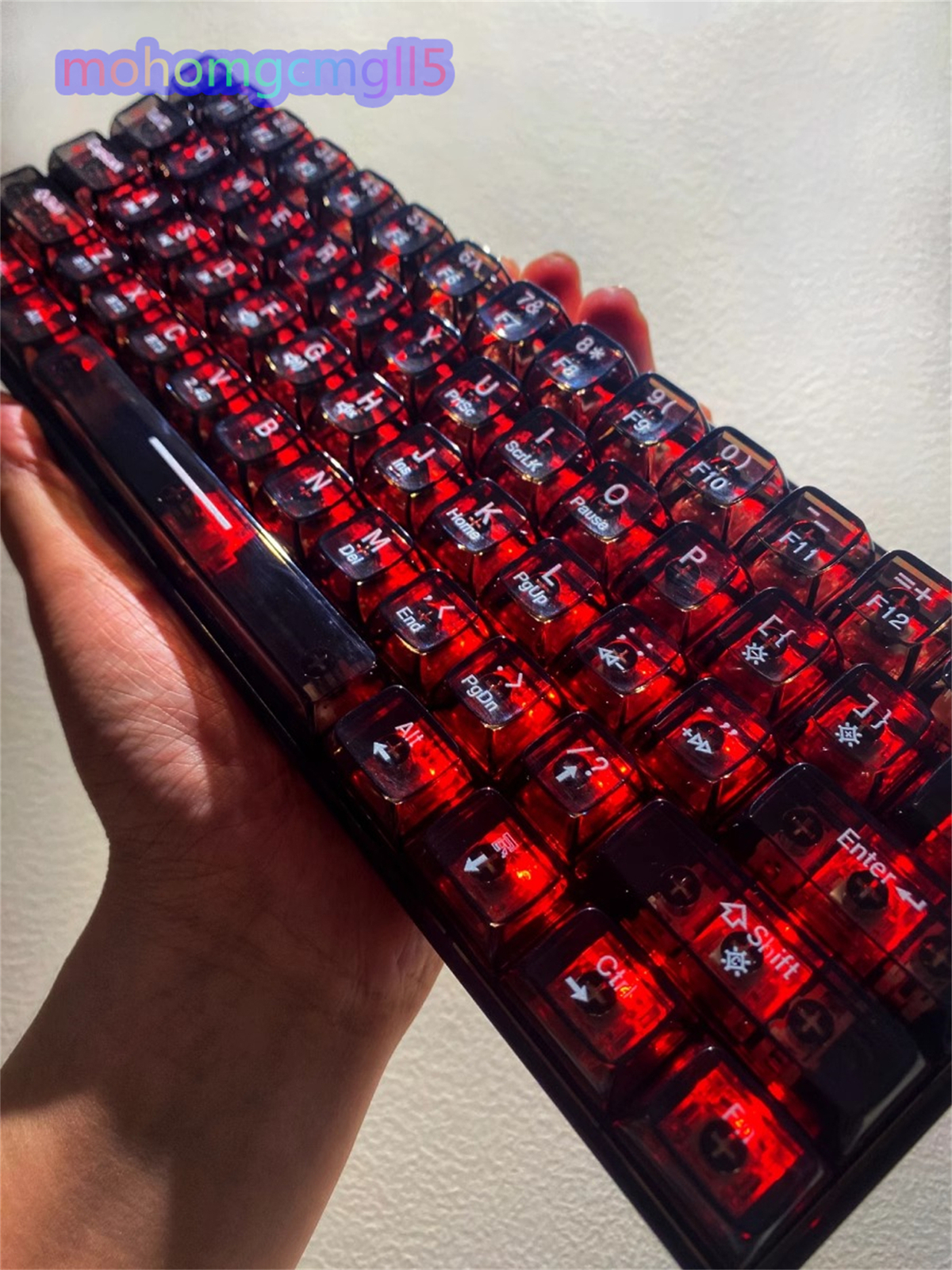 Cool Dark Transparent Mechanical Keyboard White Axis Wireless Bluetooth 3-Moded