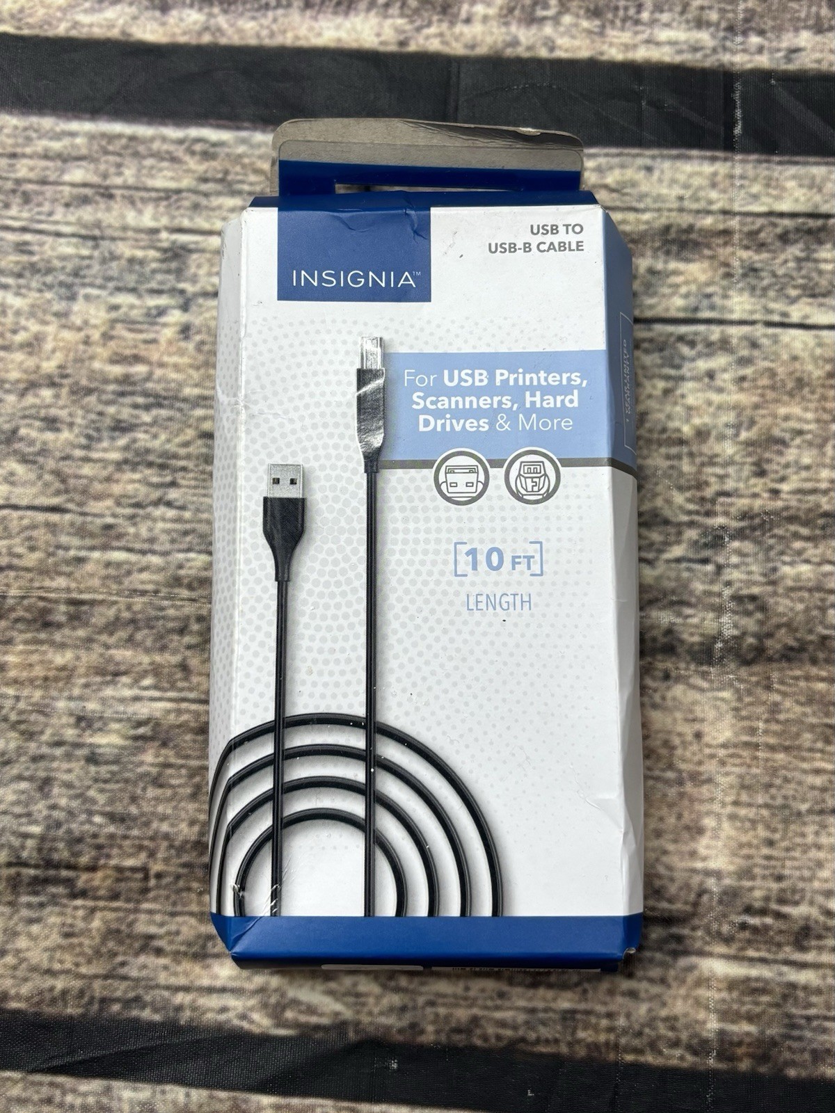 Insignia USB To USB-B Cable (10 ft), for printers, Scanners Hard drives etc.