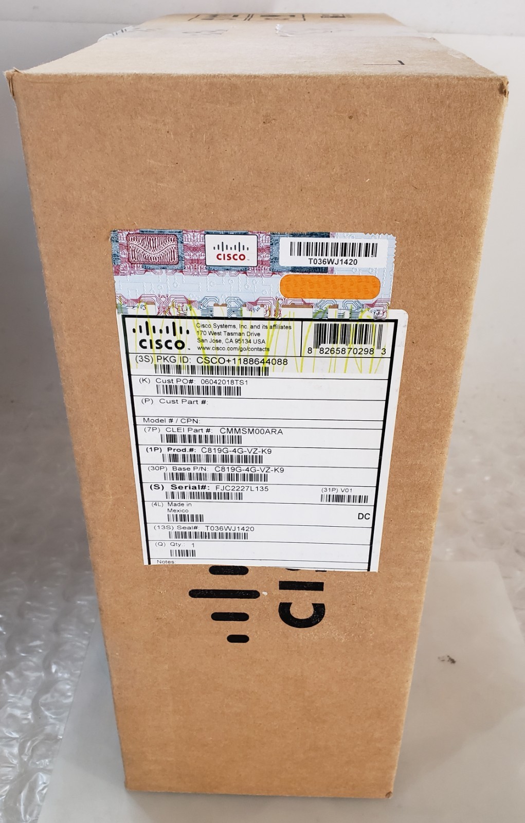 Cisco C819G-4G-VZ-K9 Integrated Services Router NEW *SEALED*